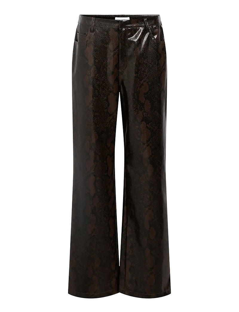Object - OBJEBBA HW STRAIGHT SNAKE PANT 141 - lederhosen - seal brown - 1