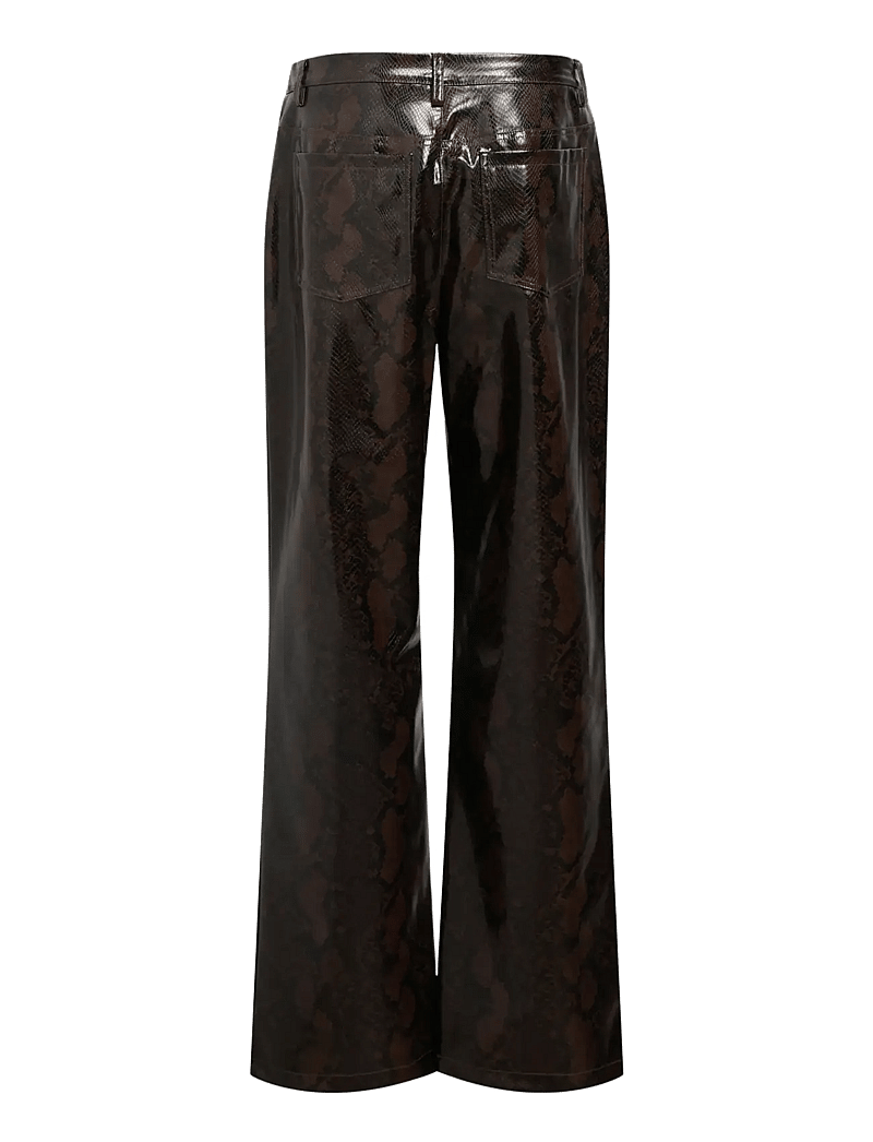 Object - OBJEBBA HW STRAIGHT SNAKE PANT 141 - lederhosen - seal brown - 2