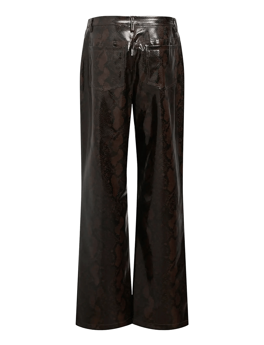 Object - OBJEBBA HW STRAIGHT SNAKE PANT 141 - lederhosen - seal brown - 2