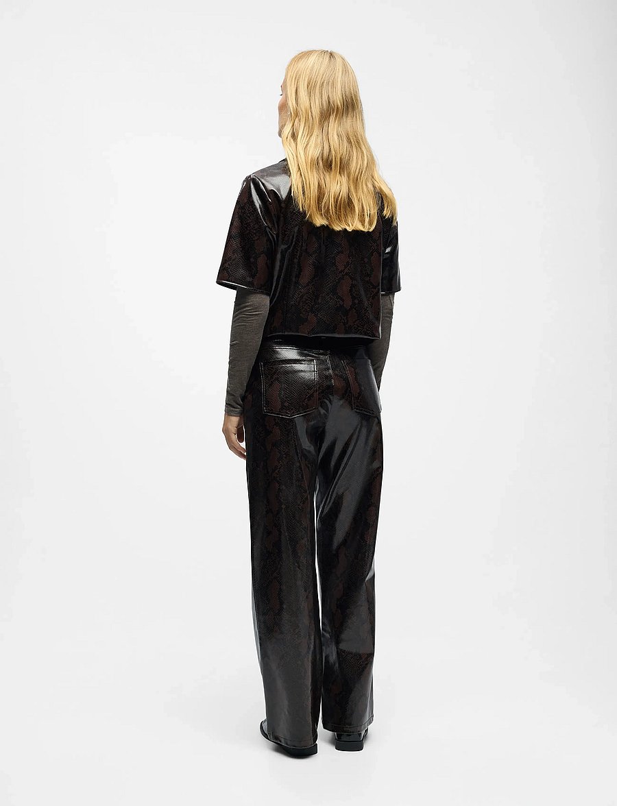 Object - OBJEBBA HW STRAIGHT SNAKE PANT 141 - skinnbyxor - seal brown - 3