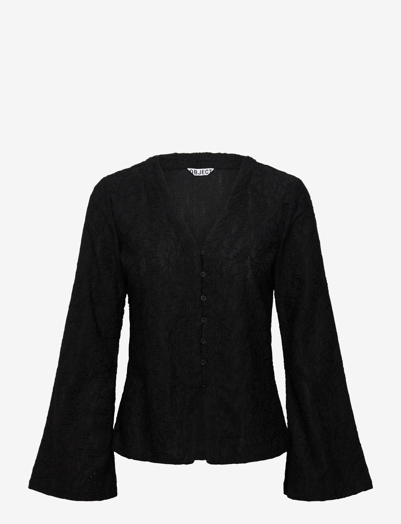 Object - OBJEVERLY RE L/S TOP 142 - langærmede bluser - black - 0