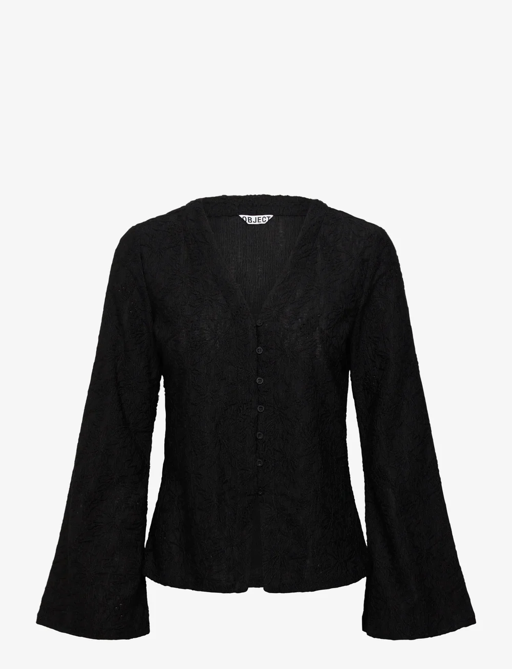 Object - OBJEVERLY RE L/S TOP 142 - langærmede bluser - black - 0