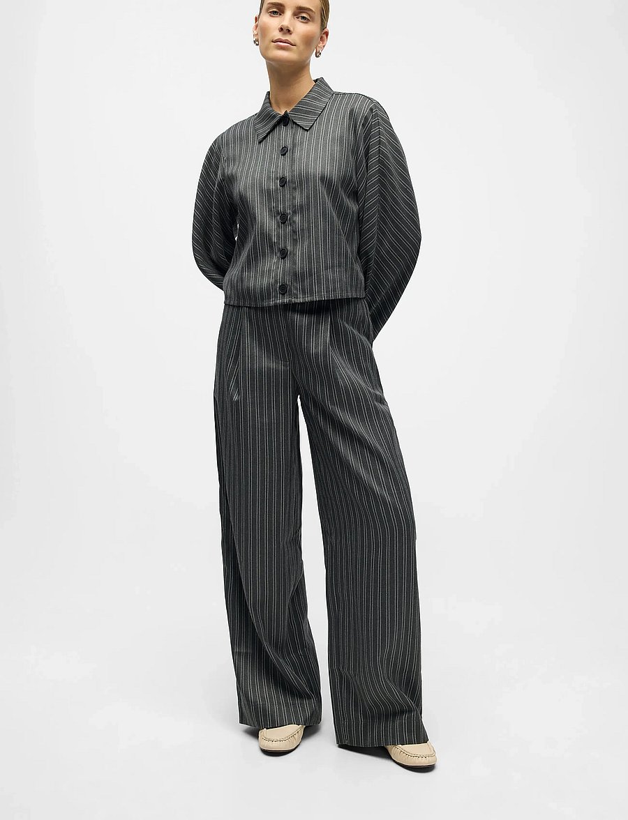 Object - OBJENNA LO MW PANT 142 - hosen mit weitem bein - ultimate grey - 3