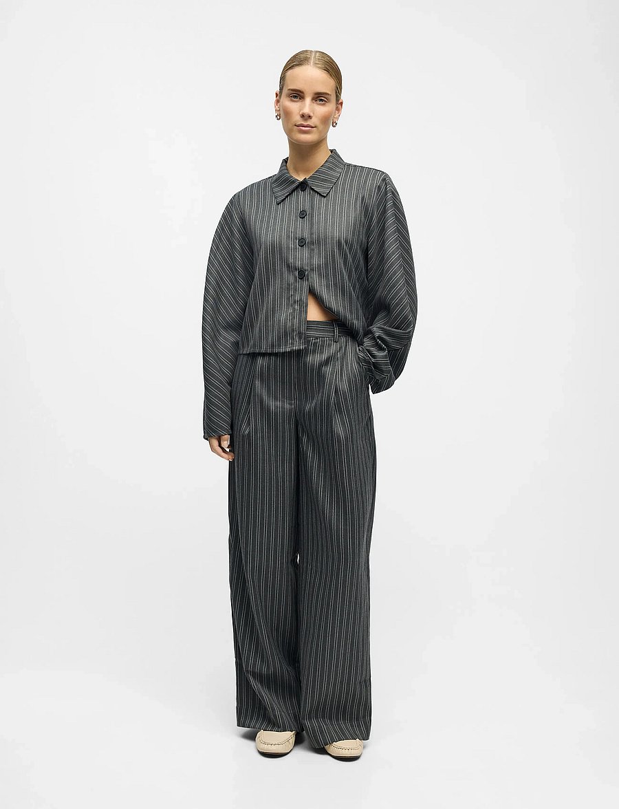 Object - OBJENNA LO MW PANT 142 - hosen mit weitem bein - ultimate grey - 4