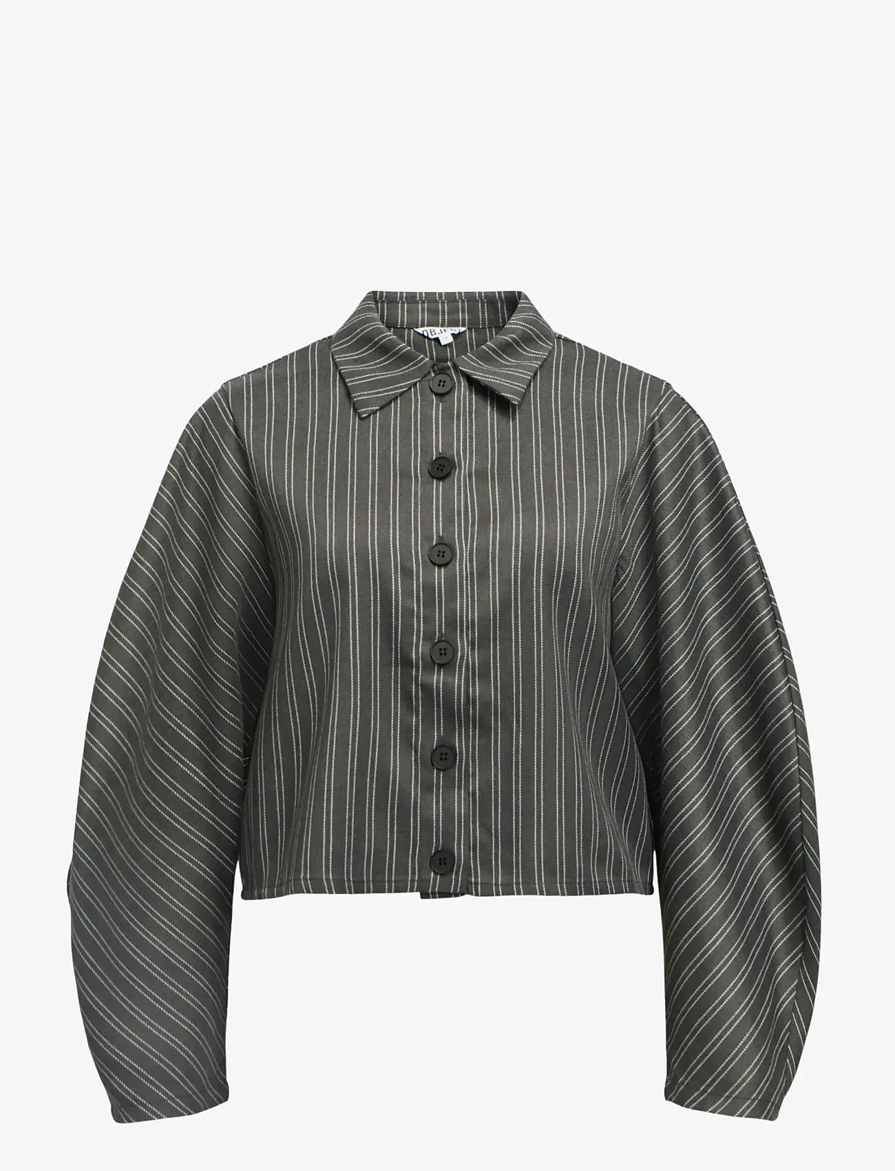 Object - OBJENNA L/S LO BARREL SHIRT 142 - langærmede skjorter - ultimate grey - 1