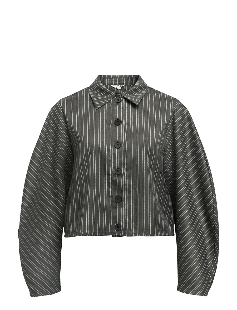Object - OBJENNA L/S LO BARREL SHIRT 142 - krekli ar garām piedurknēm - ultimate grey - 1