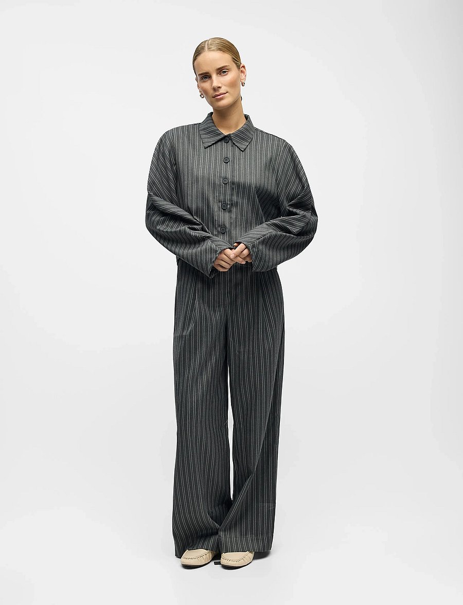 Object - OBJENNA L/S LO BARREL SHIRT 142 - krekli ar garām piedurknēm - ultimate grey - 3