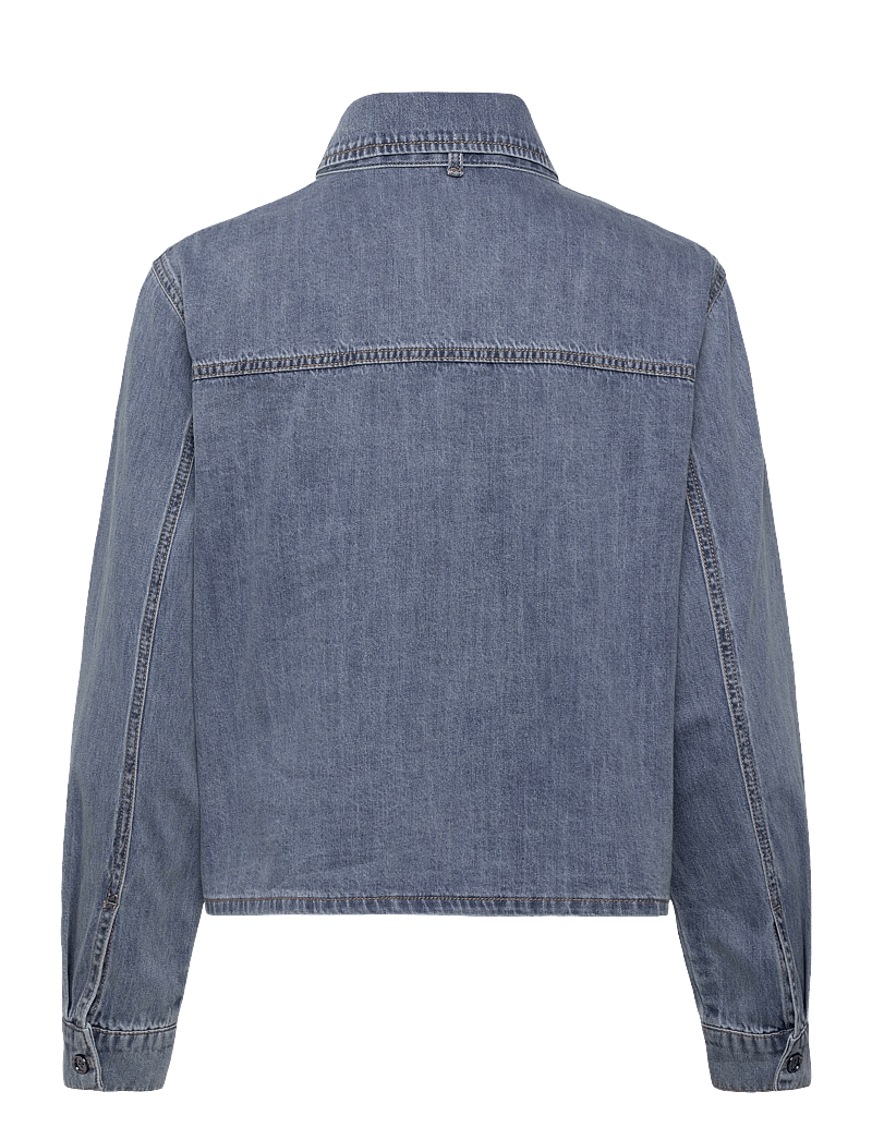 Object - OBJVILMA L/S RE SHORT DENIM SHIRT 142 - denimskjorter - medium blue denim - 2