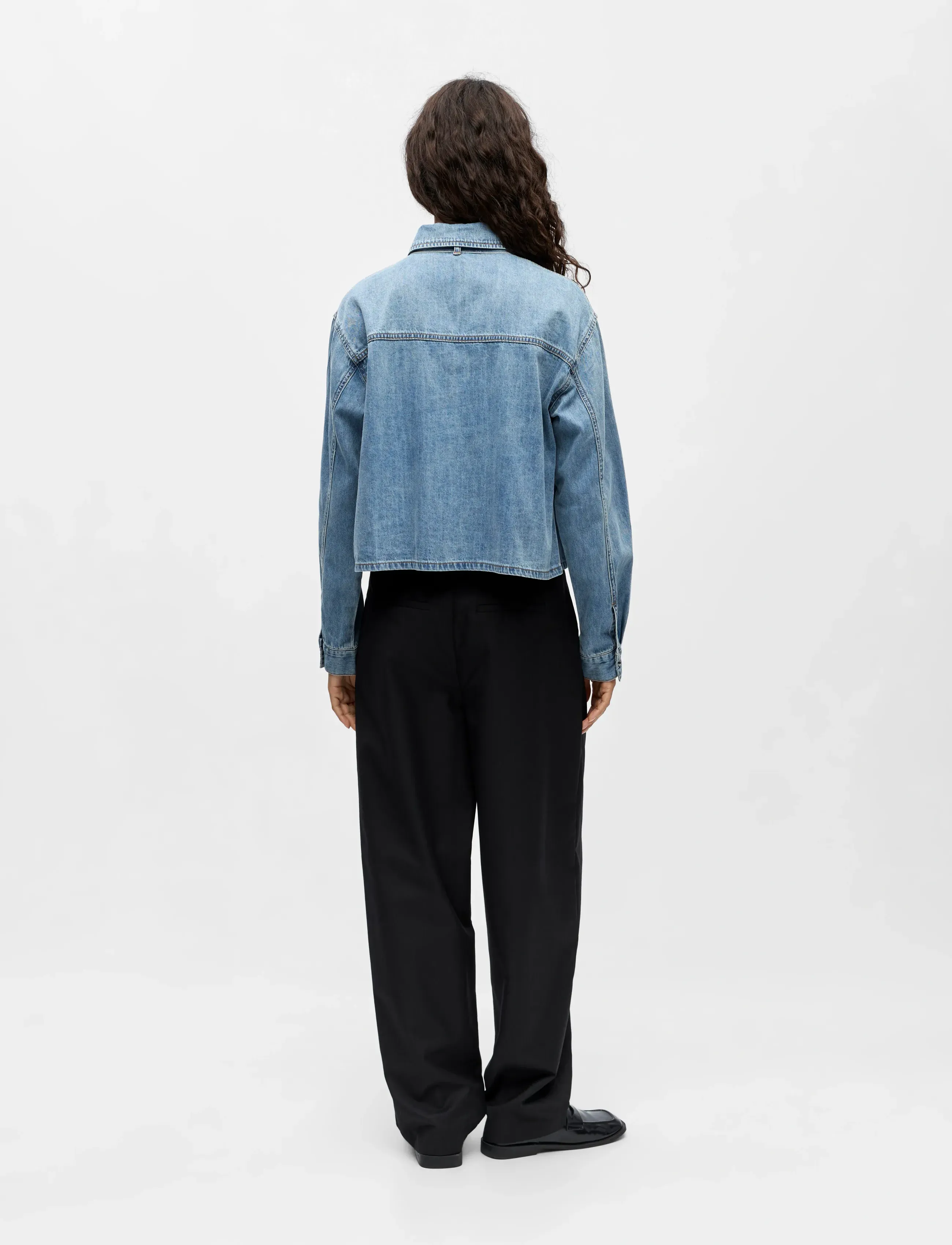 Object - OBJVILMA L/S RE SHORT DENIM SHIRT 142 - medium blue denim - 3