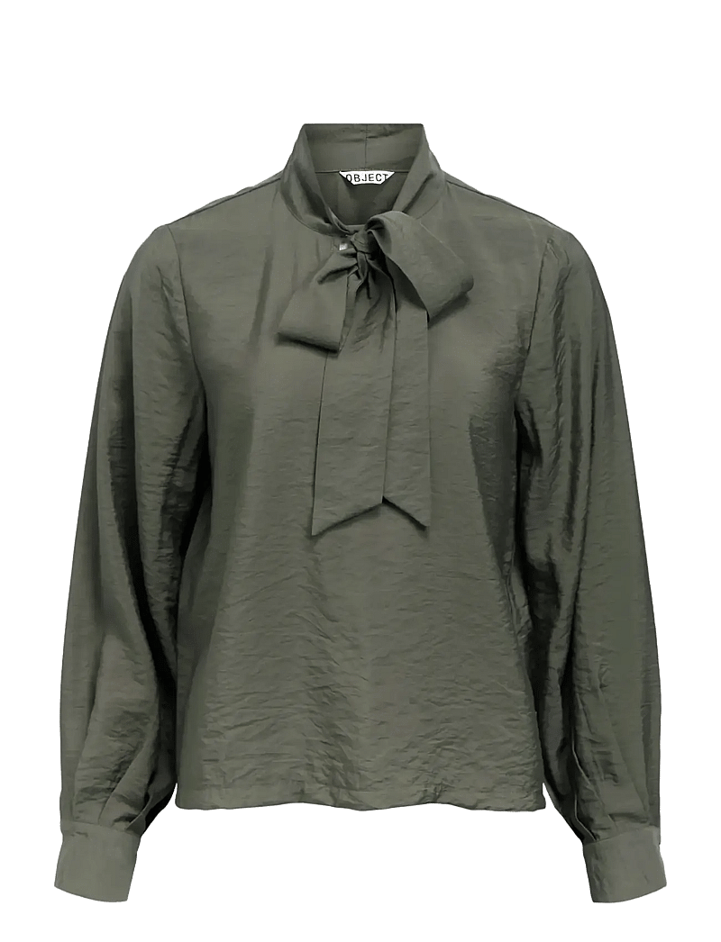 Object - OBJJACIRA L/S RE BOW SHIRT NOOS - chemises à manches longues - kambaba - 1