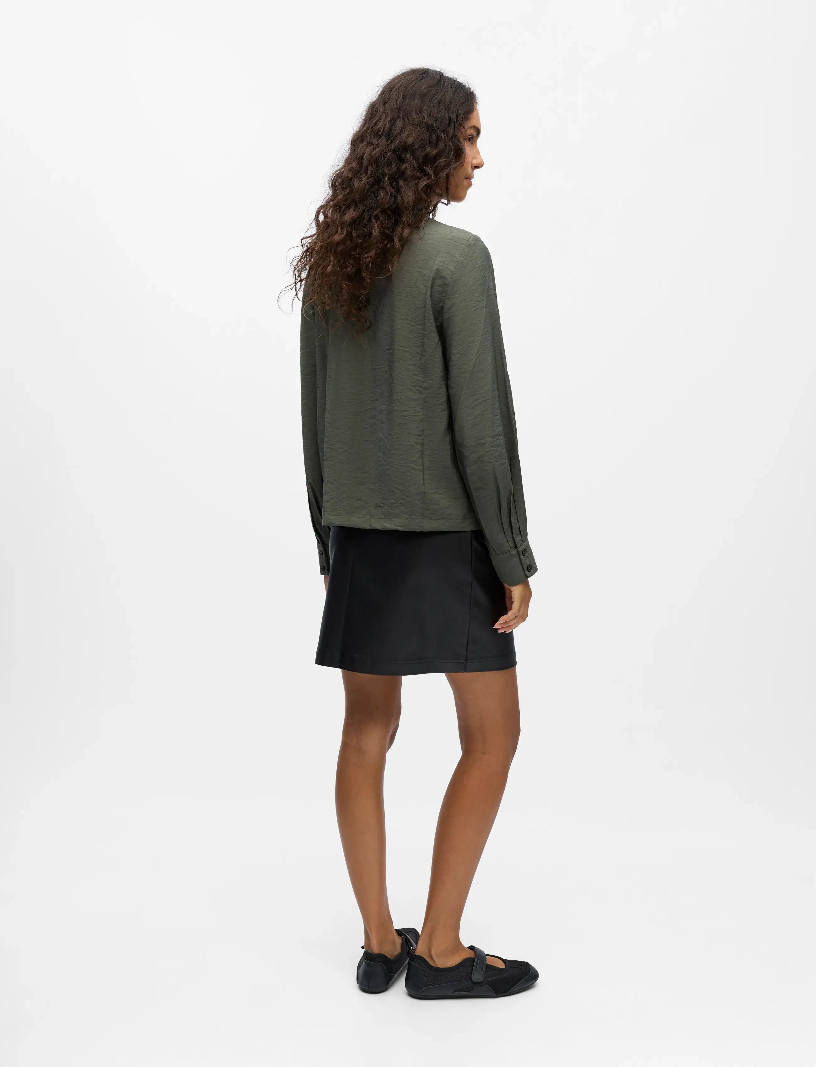 Object - OBJJACIRA L/S RE BOW SHIRT NOOS - långärmade skjortor - kambaba - 2