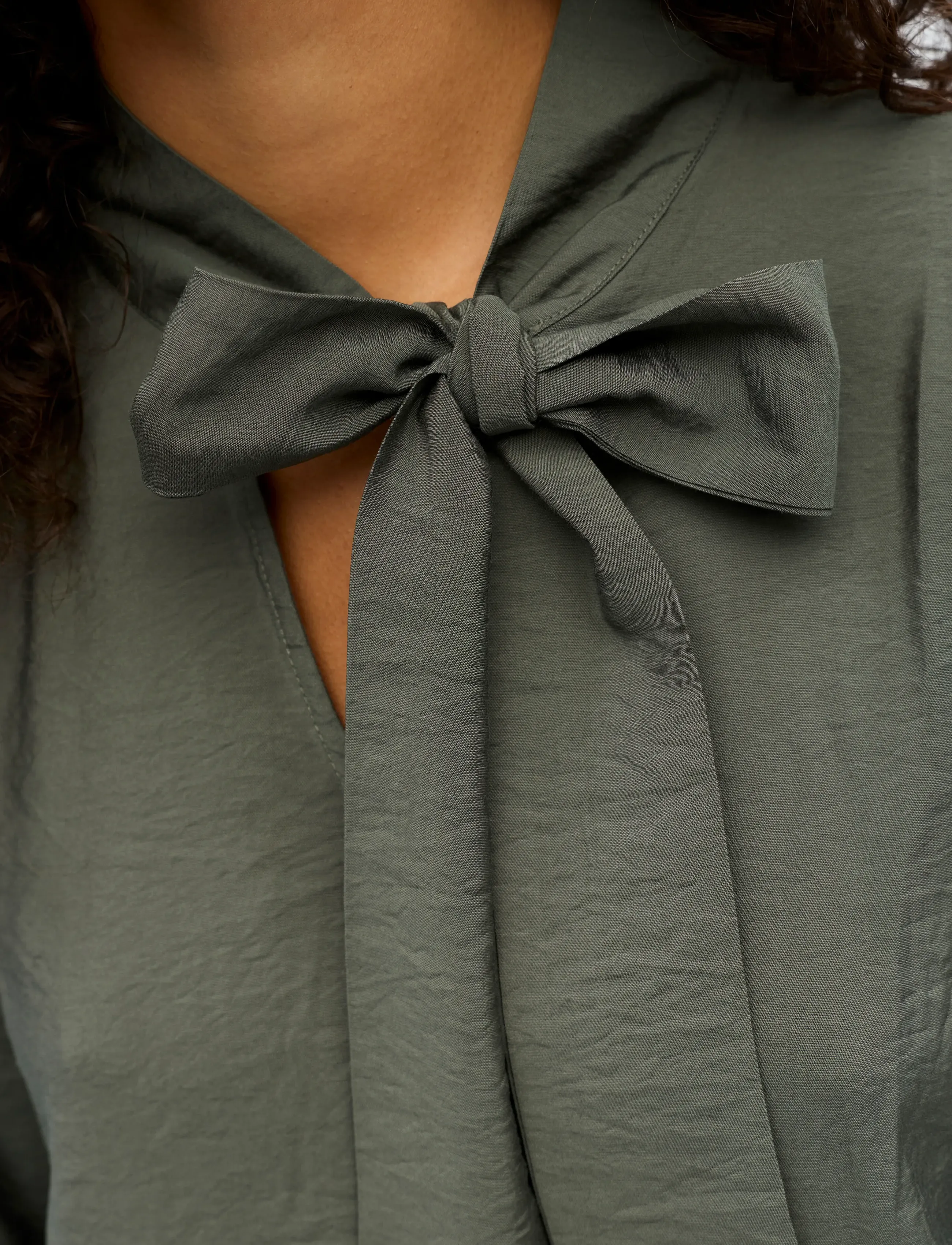 Object - OBJJACIRA L/S RE BOW SHIRT NOOS - långärmade skjortor - kambaba - 5
