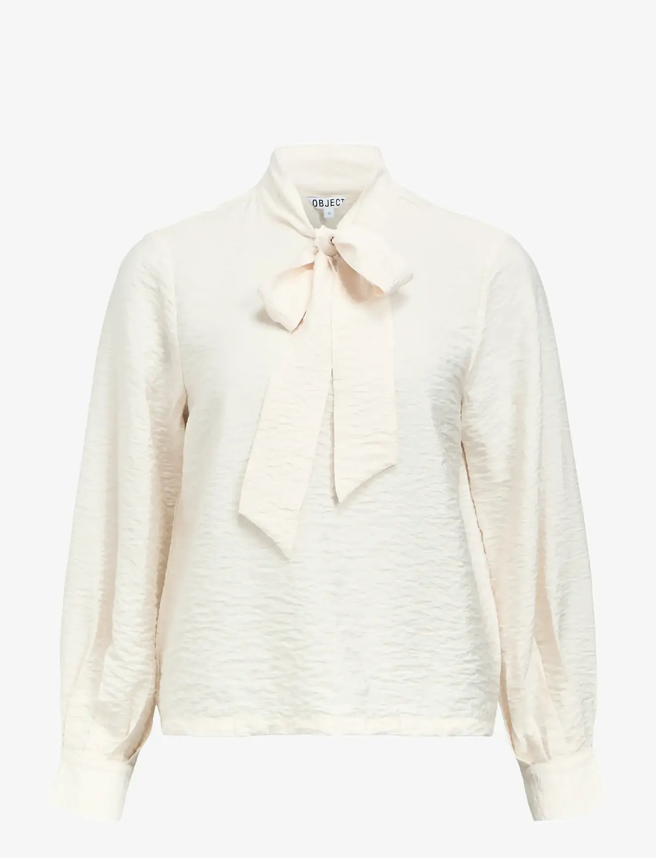 Object - OBJJACIRA L/S RE BOW SHIRT NOOS - langerma skyrtur - white sand - 1