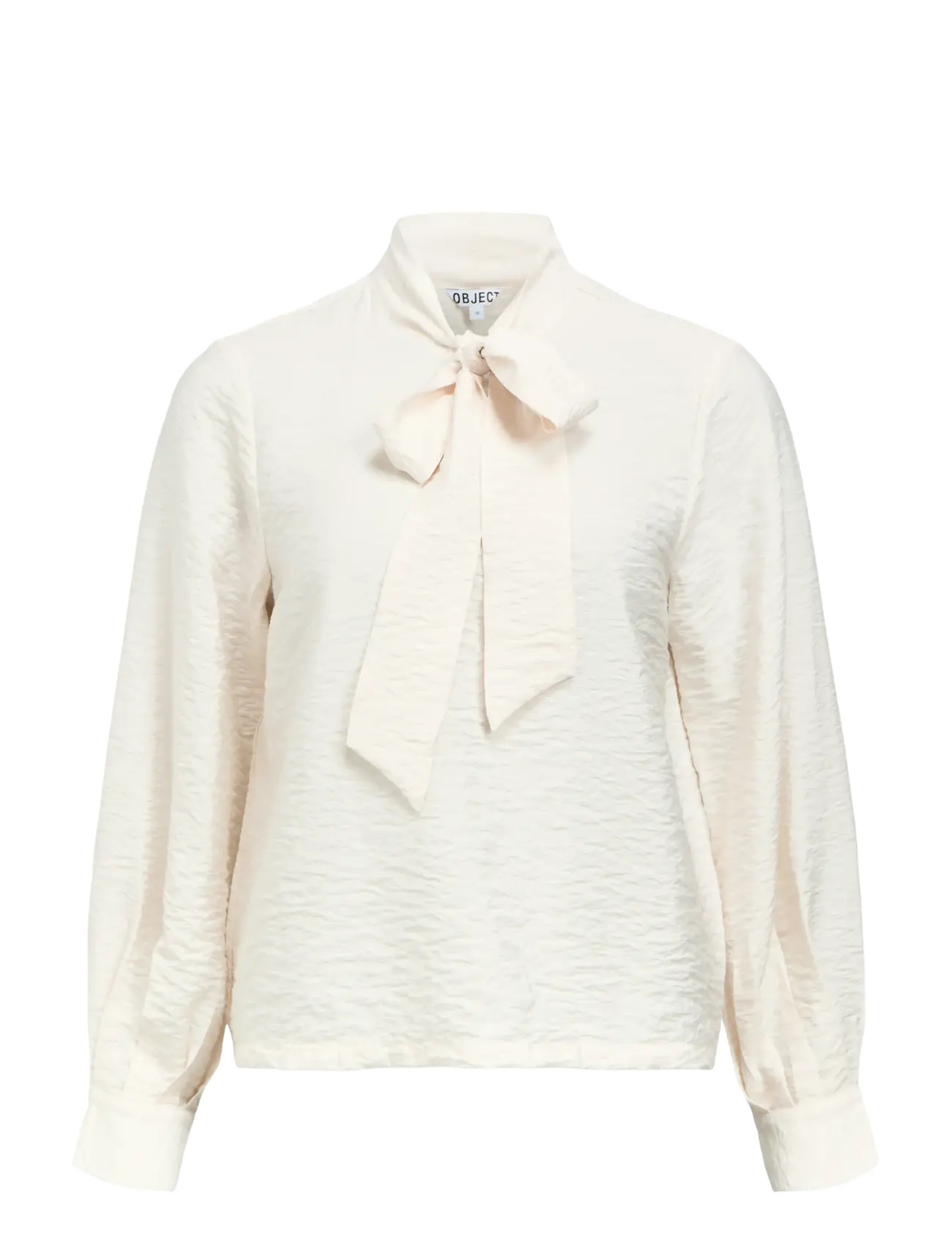 Object OBJJACIRA L/S RE BOW SHIRT NOOS - Pluusid ja särgid - WHITE SAND / cream