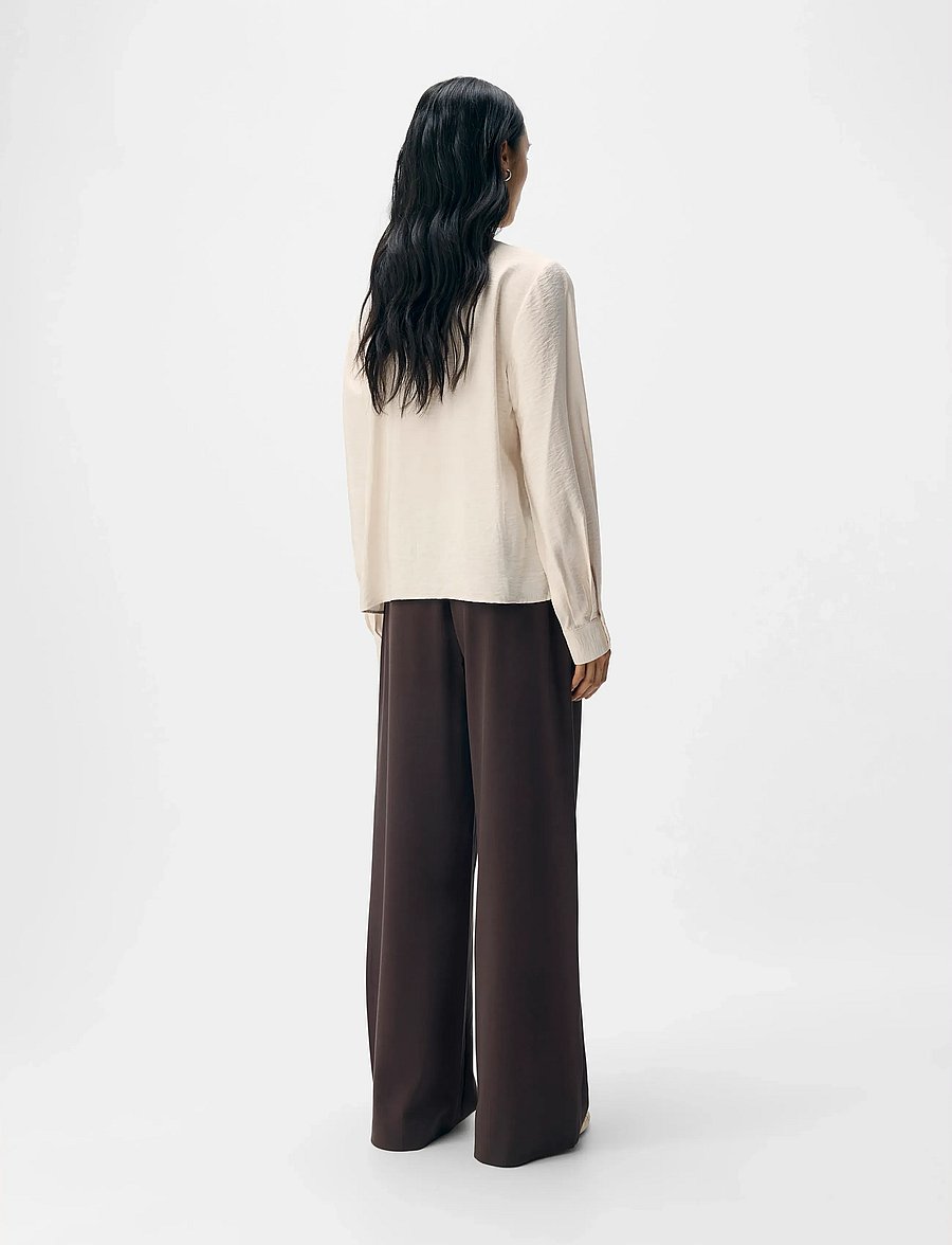 Object - OBJJACIRA L/S RE BOW SHIRT NOOS - langärmlige hemden - white sand - 2