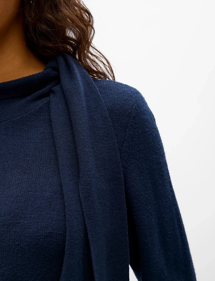 Object - OBJTHESS L/S RE BOW KNIT PULLOVER NOOS - pullover - dark sapphire - 4
