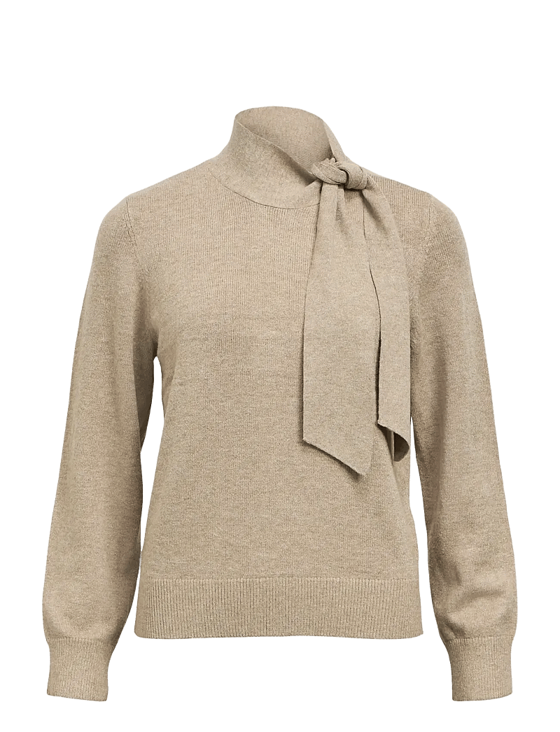 Object - OBJTHESS L/S RE BOW KNIT PULLOVER NOOS - pullover - desert taupe - 1