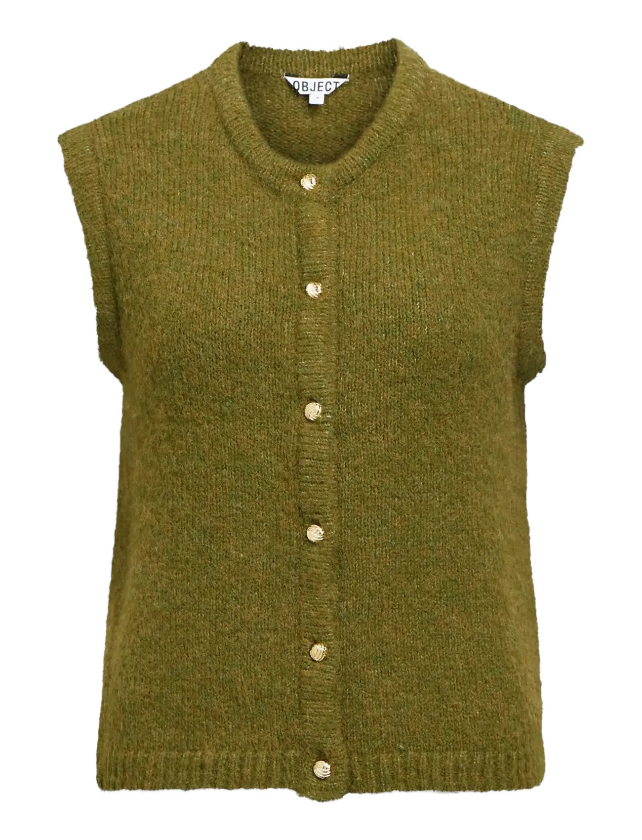 Object OBJSAGGIA RE KNIT VEST CARDIGAN NOOS - Gestrickte westen - FIR GREEN / khaki/green