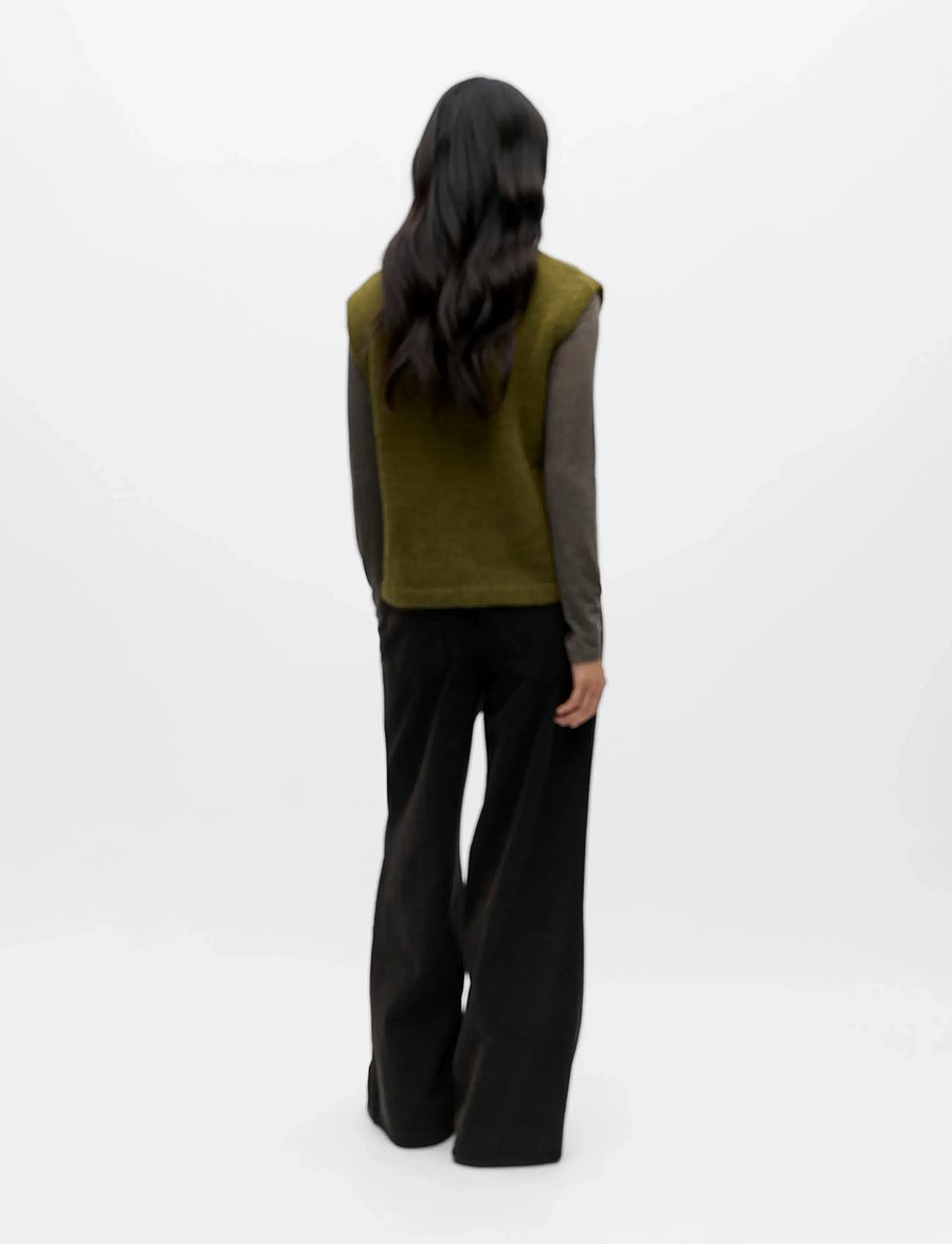 Object - OBJSAGGIA RE KNIT VEST CARDIGAN NOOS - kootud vestid - fir green - 2