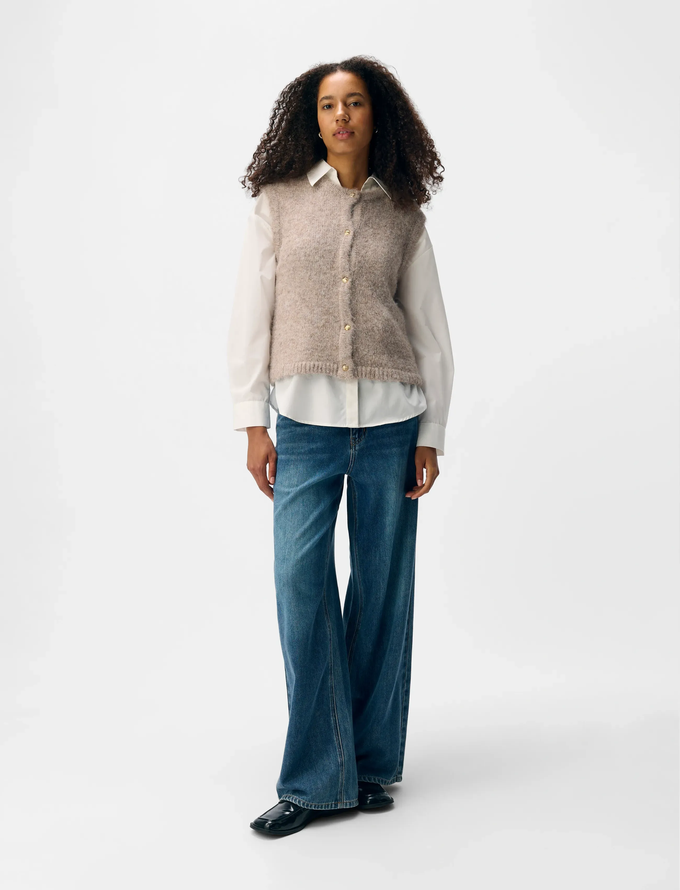 Object - OBJSAGGIA RE KNIT VEST CARDIGAN NOOS - kootud vestid - humus - 5