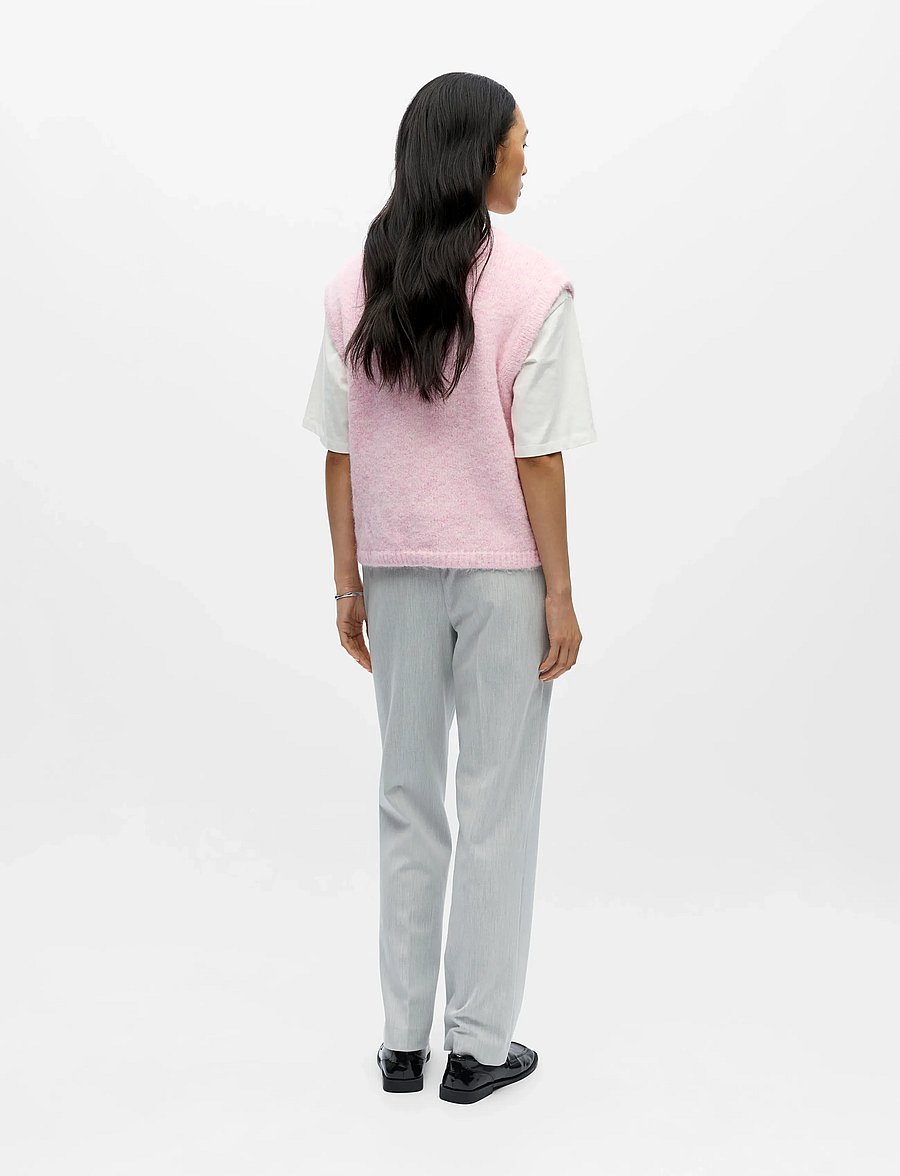 Object - OBJSAGGIA RE KNIT VEST CARDIGAN NOOS - kootud vestid - pink lady - 2