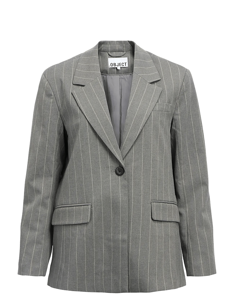 Object - OBJLISA LO BLAZER NOOS - blazers met één knopenrij - medium grey melange - 1