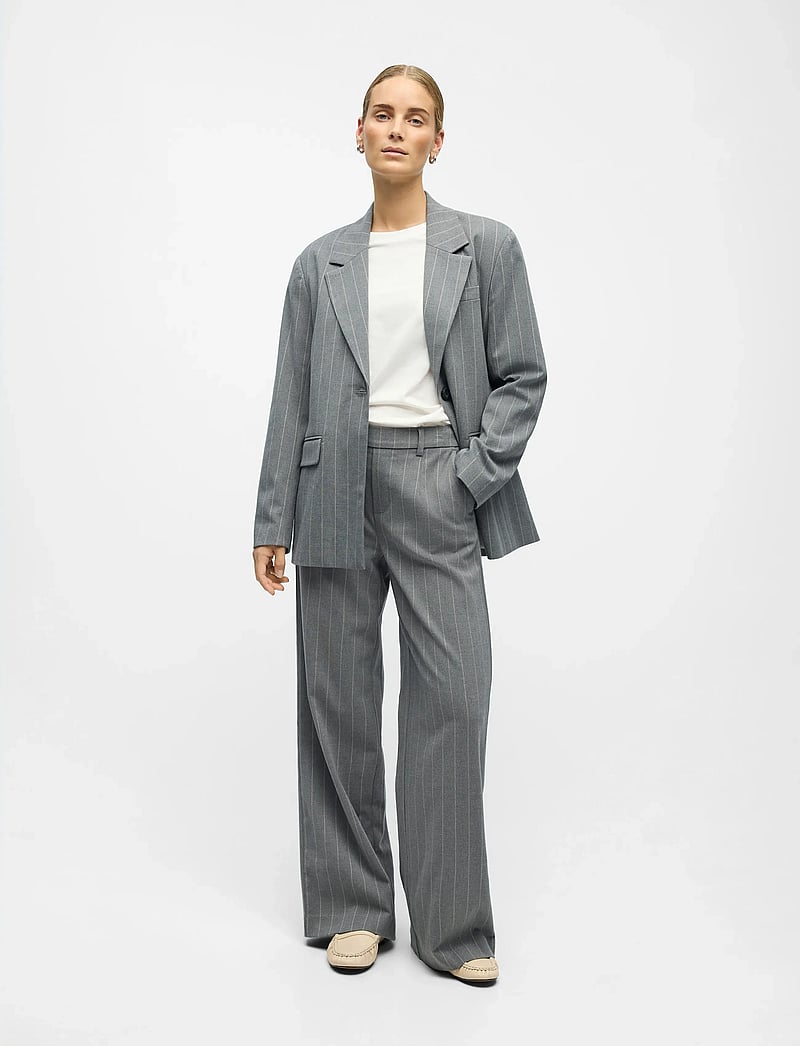 Object - OBJLISA LO BLAZER NOOS - blazers met één knopenrij - medium grey melange - 0