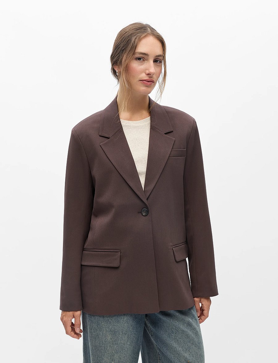 Object - OBJLISA LO BLAZER NOOS - einreihige blazer - seal brown - 0