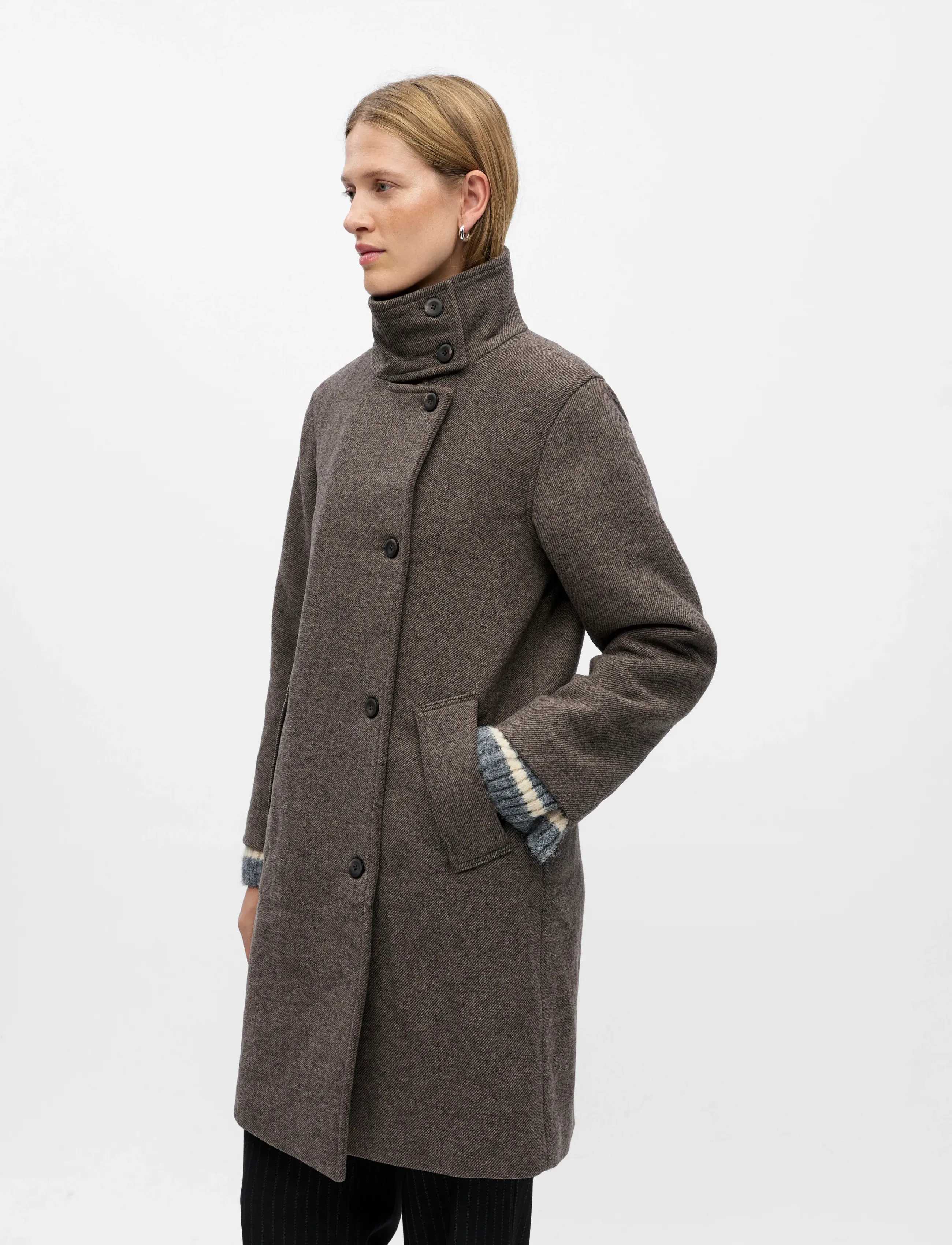 Object - OBJRIKIS RE LONG COAT 140 DIV - wollmäntel - morel - 4