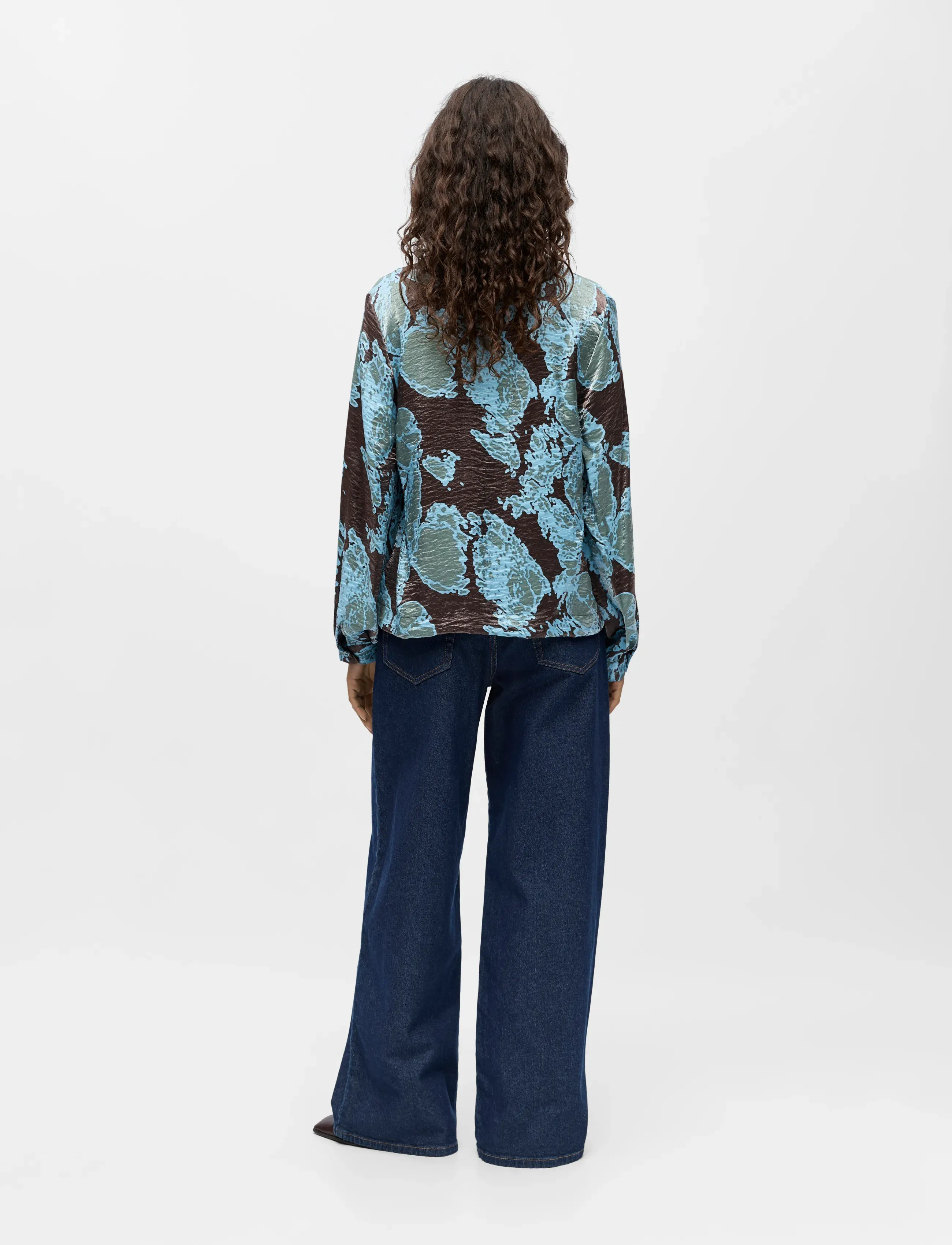 Object - OBJYEVA L/S RE V-NECK TOP 142 - long sleeved blouses - seal brown - 2