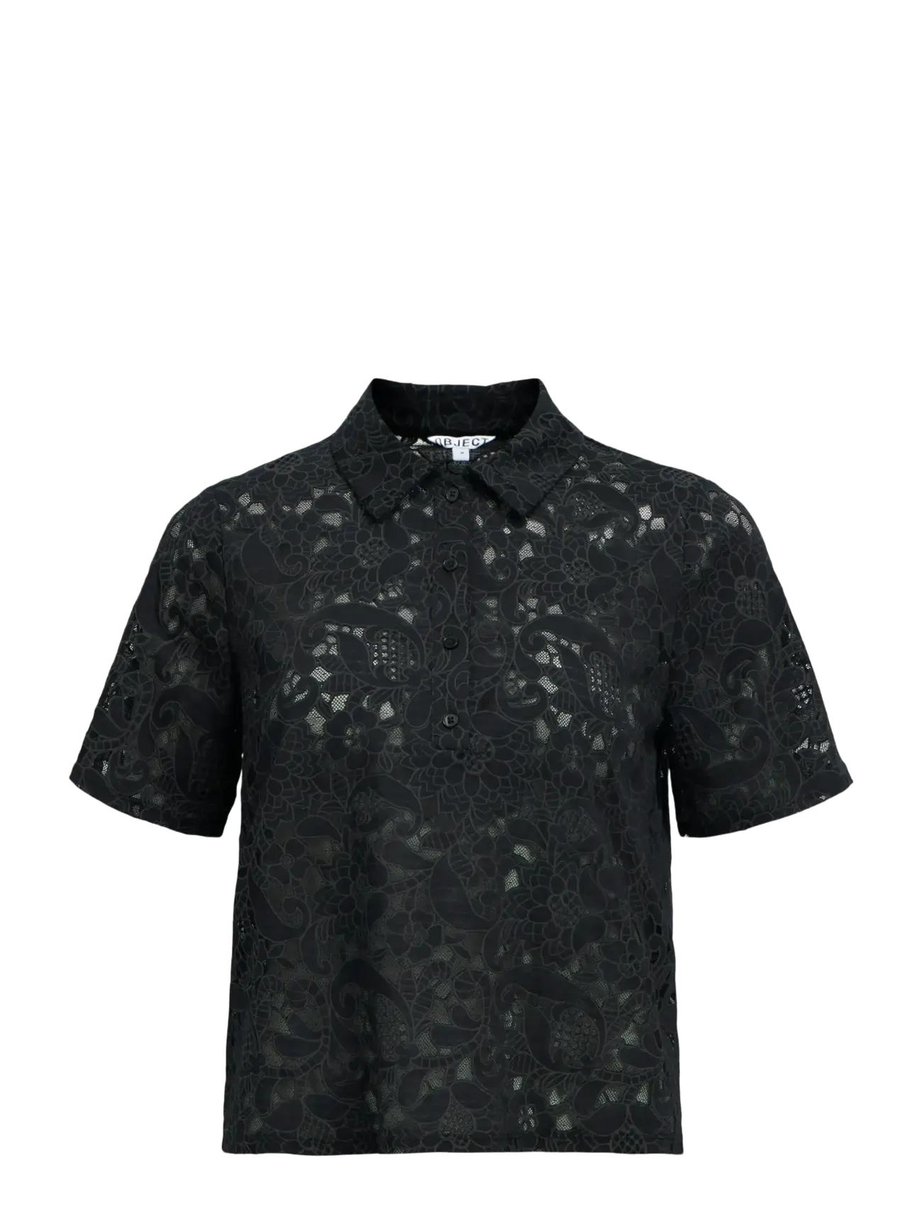 Object OBJBIANCA S/S LO POLO TOP NOOS - Tøj - BLACK / black