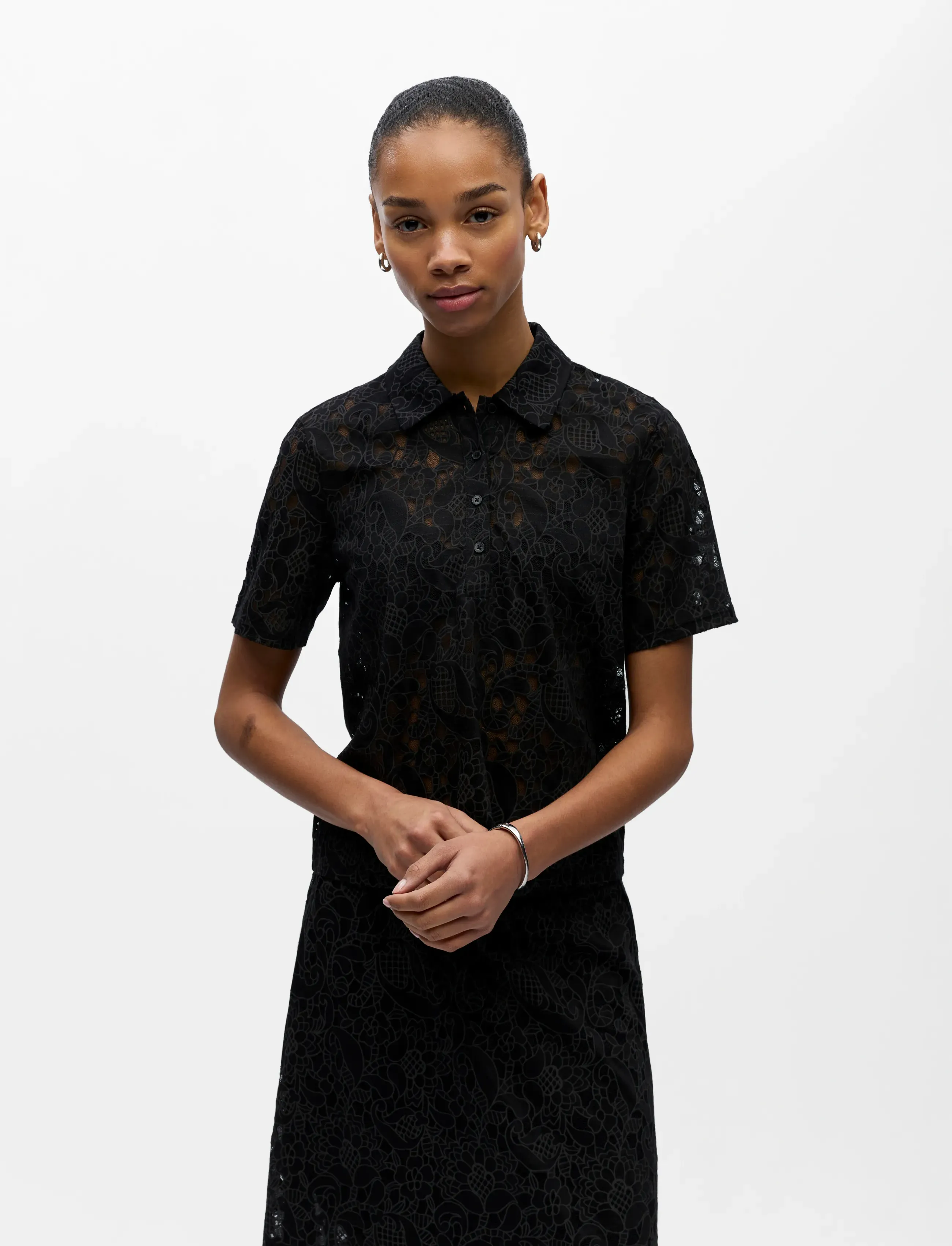 Object - OBJBIANCA S/S LO POLO TOP NOOS - poloshirts - black - 3