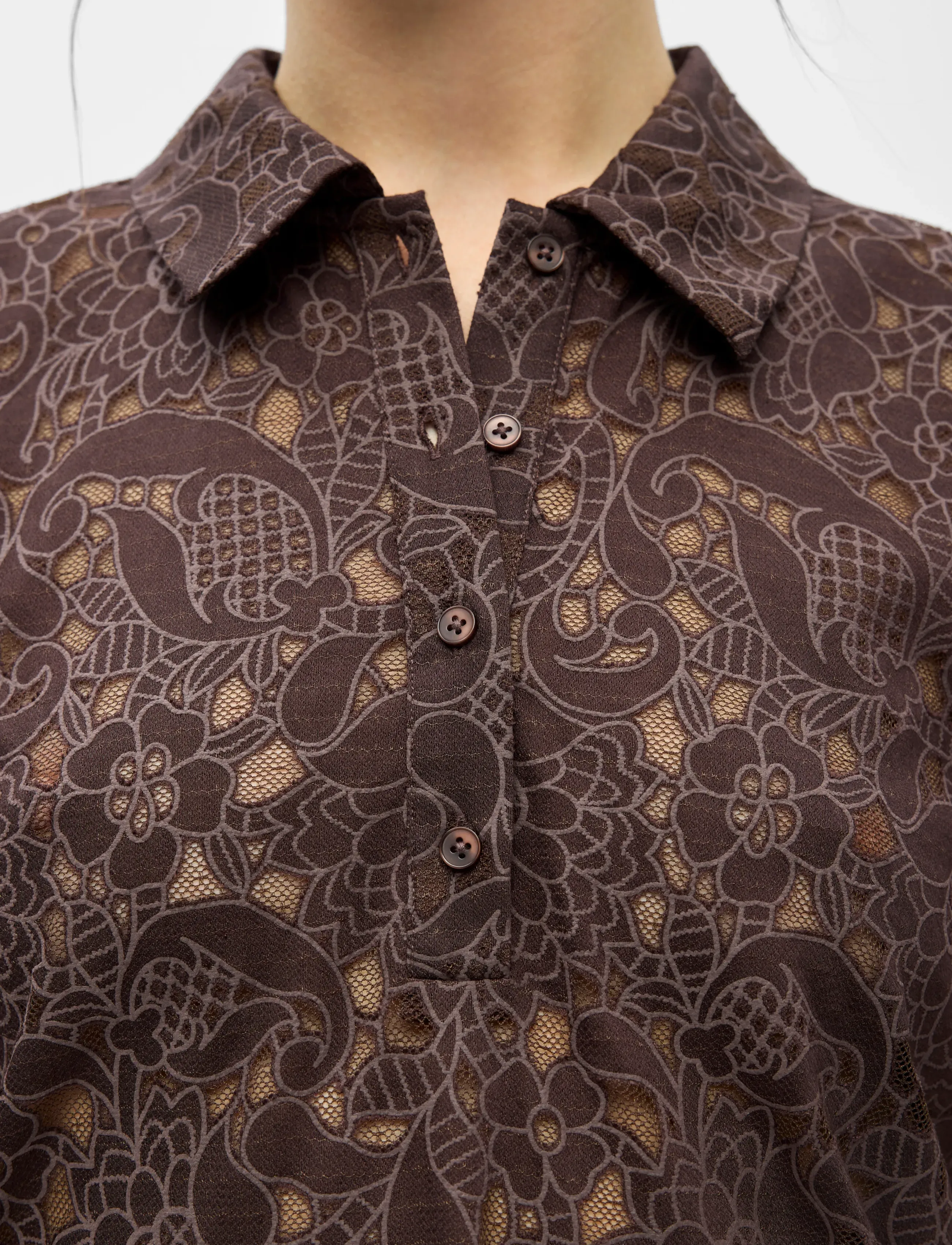 Object - OBJBIANCA S/S LO POLO TOP NOOS - poloshirts - seal brown - 4
