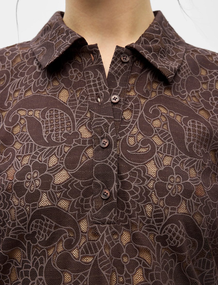 Object - OBJBIANCA S/S LO POLO TOP NOOS - pikéer - seal brown - 4