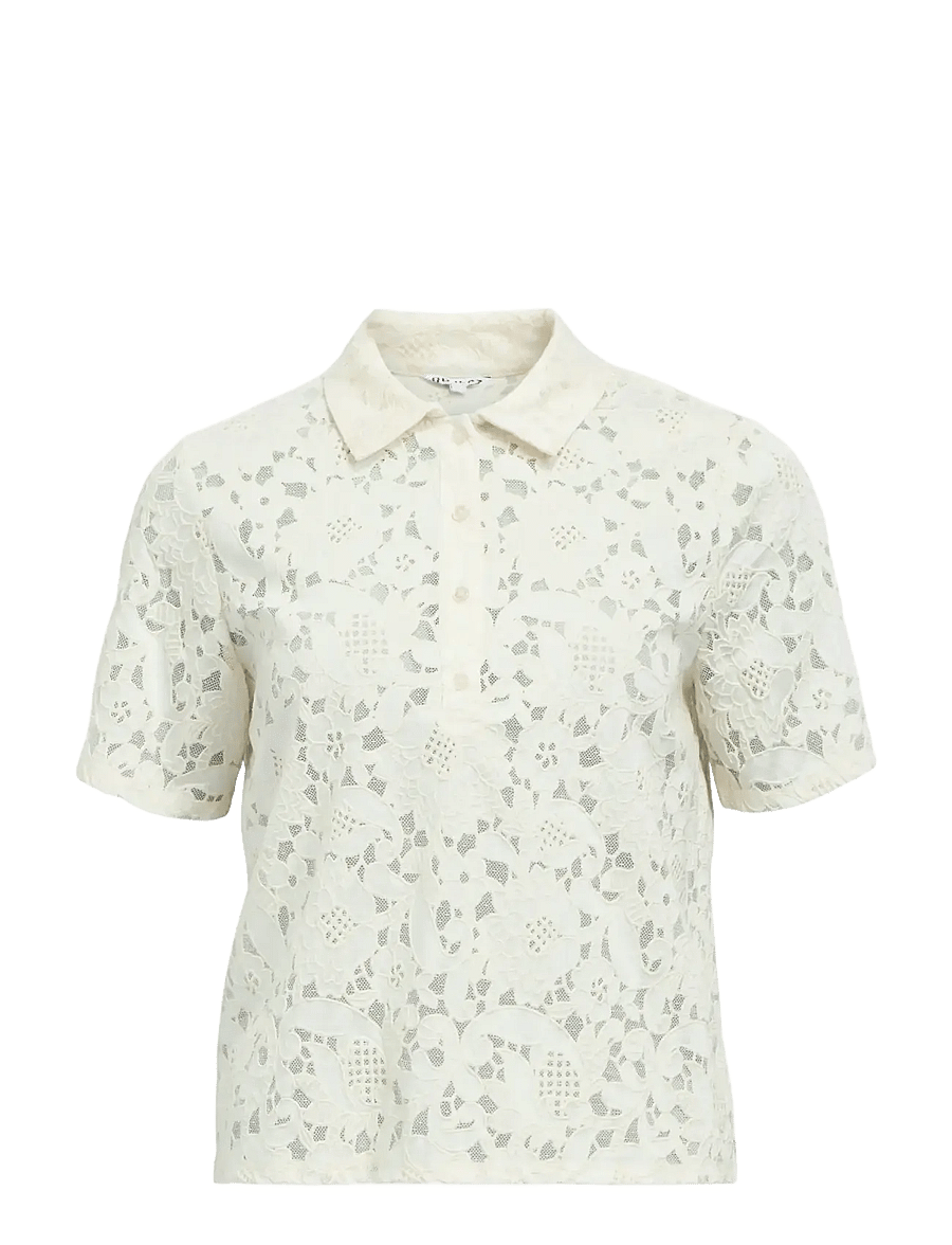 Object - OBJBIANCA S/S LO POLO TOP NOOS - pikéer - white sand - 1