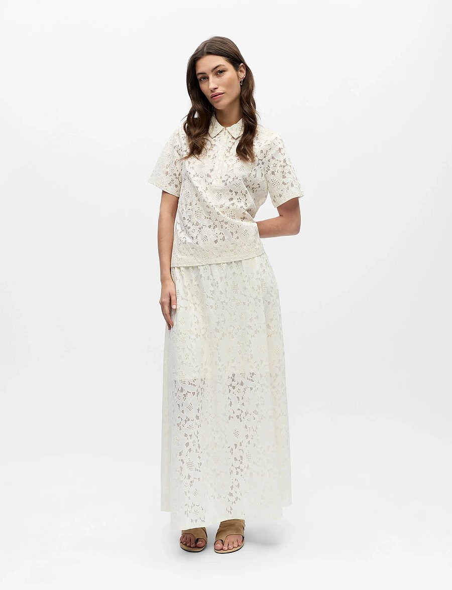 Object - OBJBIANCA S/S LO POLO TOP NOOS - pikéer - white sand - 0