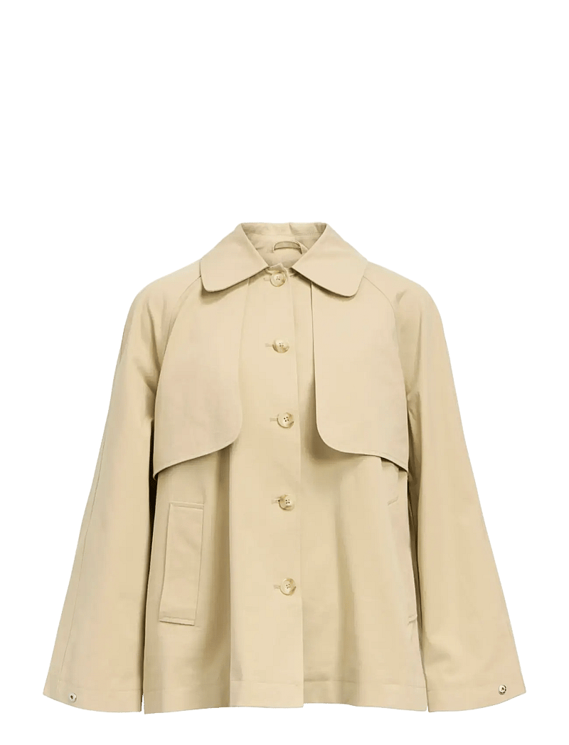 Object - OBJPAULA RE L/S TRENCH JACKET NOOS - forårsjakker - humus - 1