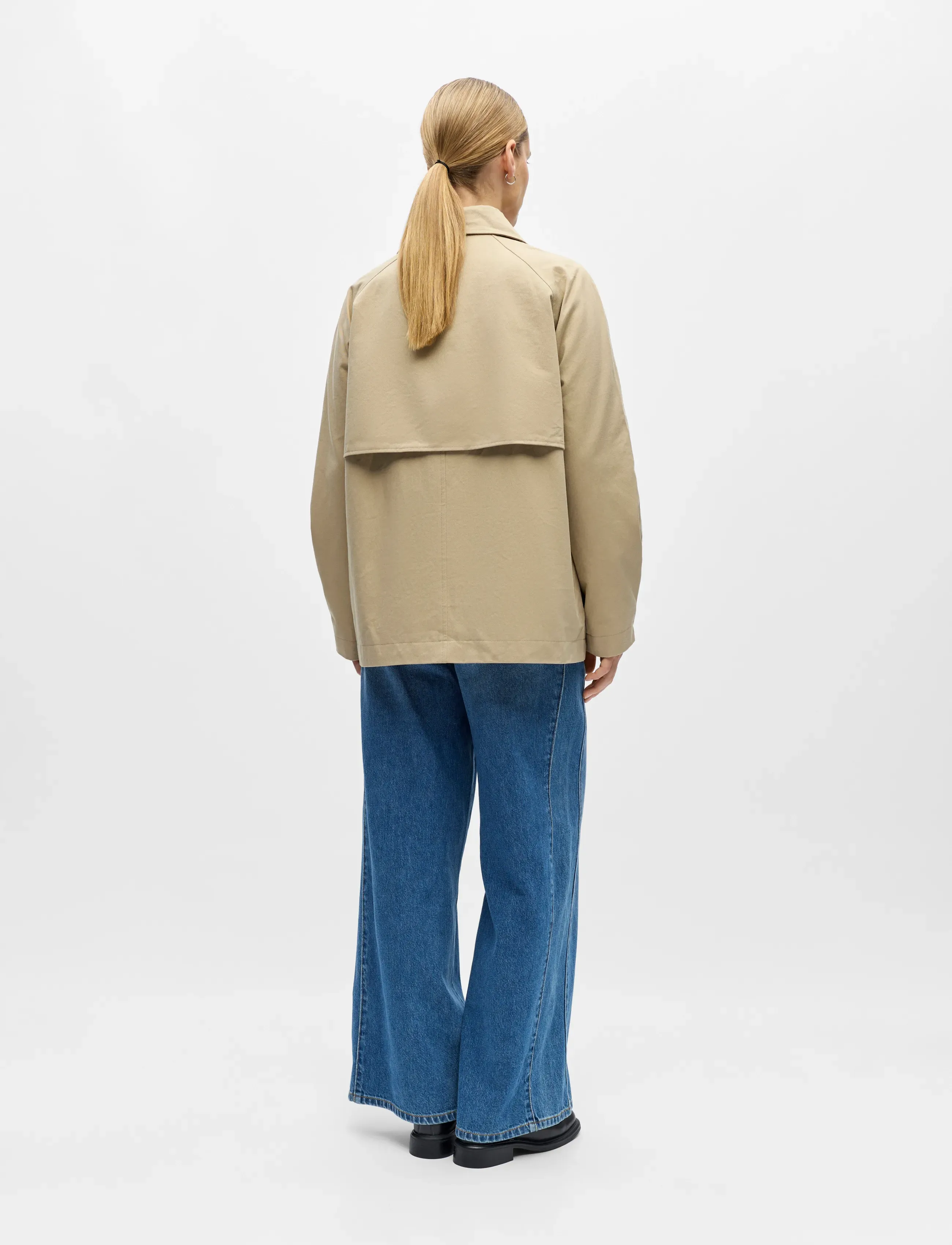 Object - OBJPAULA RE L/S TRENCH JACKET NOOS - lette jakker - humus - 2