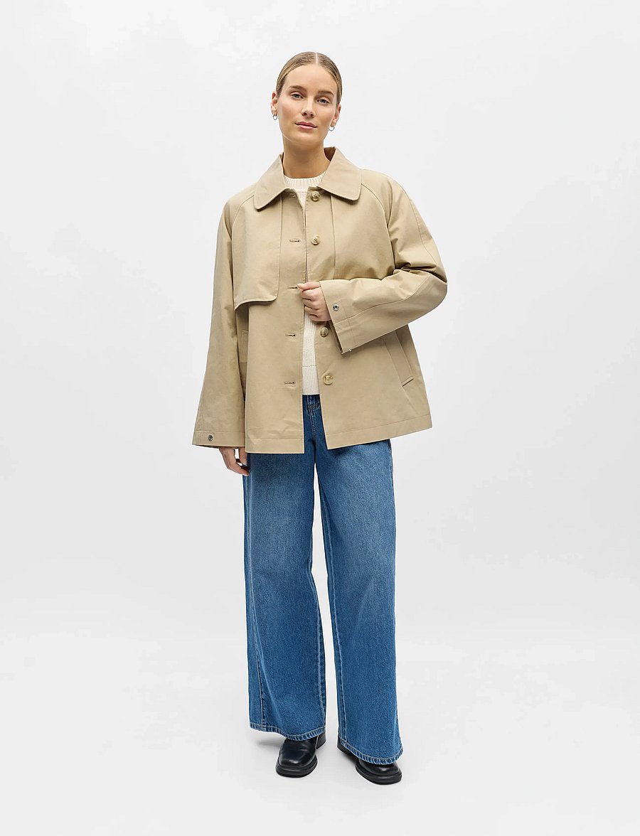 Object - OBJPAULA RE L/S TRENCH JACKET NOOS - vihmamantlid - humus - 3