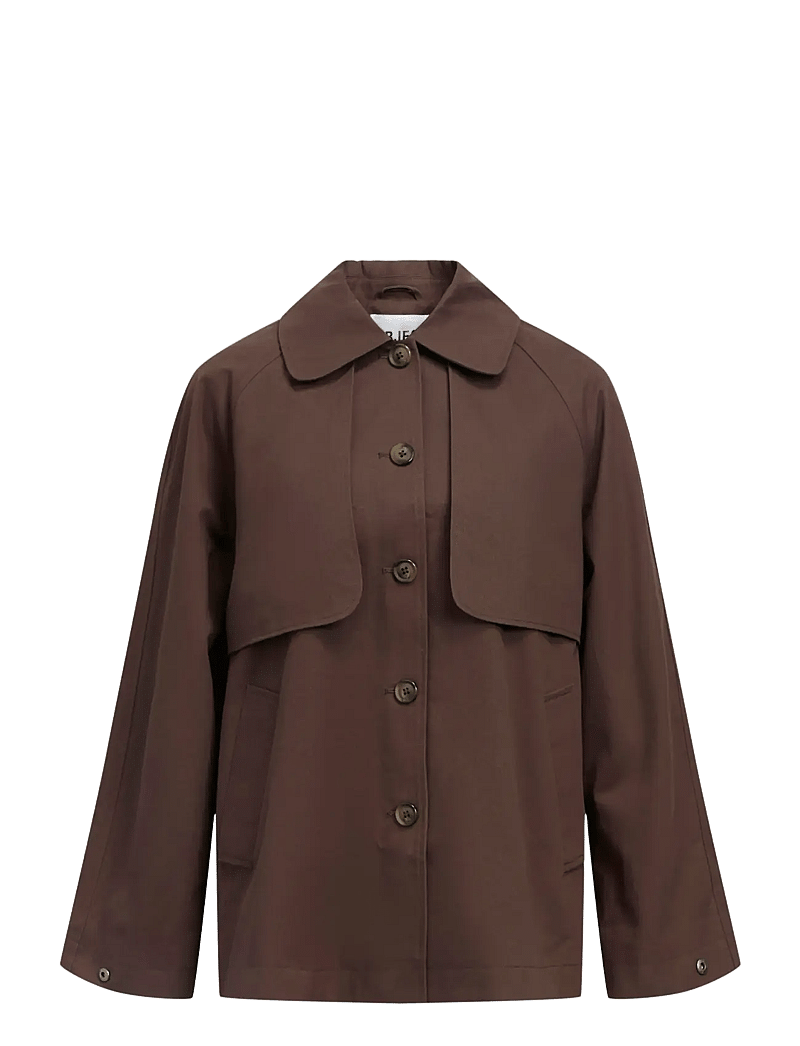 Object - OBJPAULA RE L/S TRENCH JACKET NOOS - forårsjakker - seal brown - 1