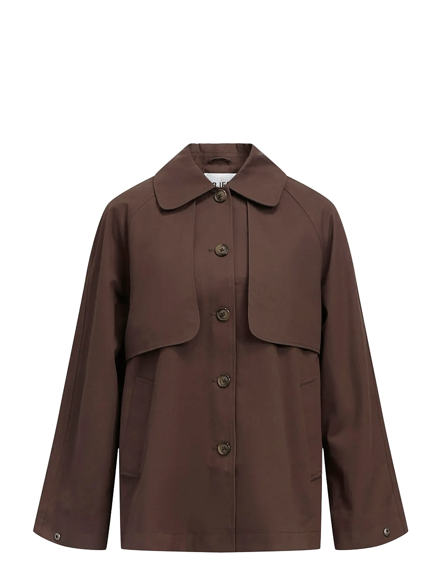 Object - OBJPAULA RE L/S TRENCH JACKET NOOS - vårjackor - seal brown - 1