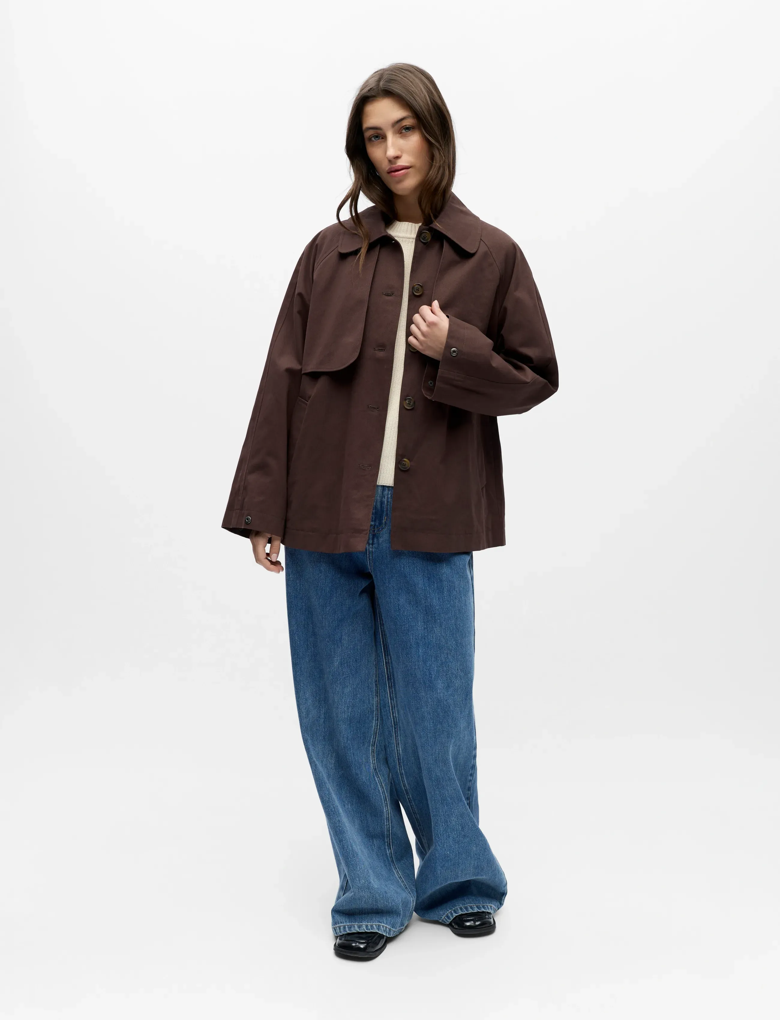 Object Objpaula Re L/S Trench Jacket Noos, 36, Brown, Frakker > Trenchcoats, Dame