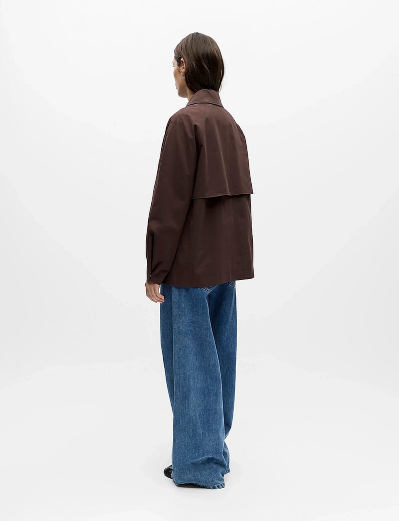 Object - OBJPAULA RE L/S TRENCH JACKET NOOS - forårsjakker - seal brown - 2