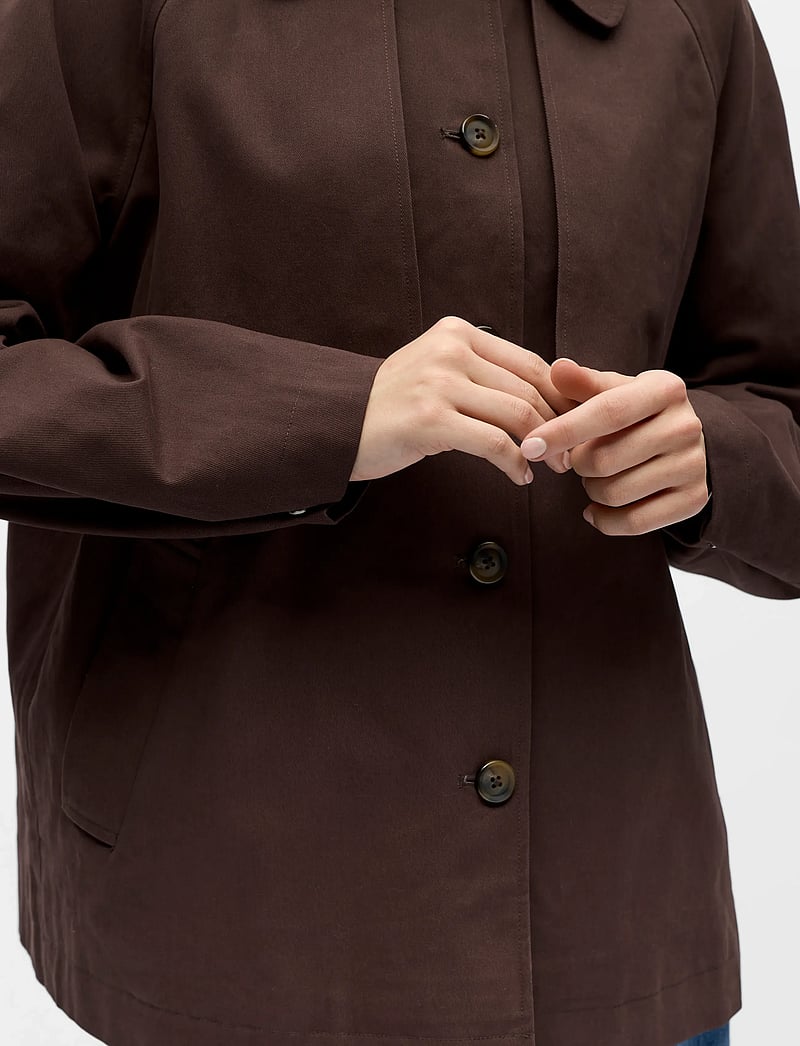 Object - OBJPAULA RE L/S TRENCH JACKET NOOS - forårsjakker - seal brown - 3