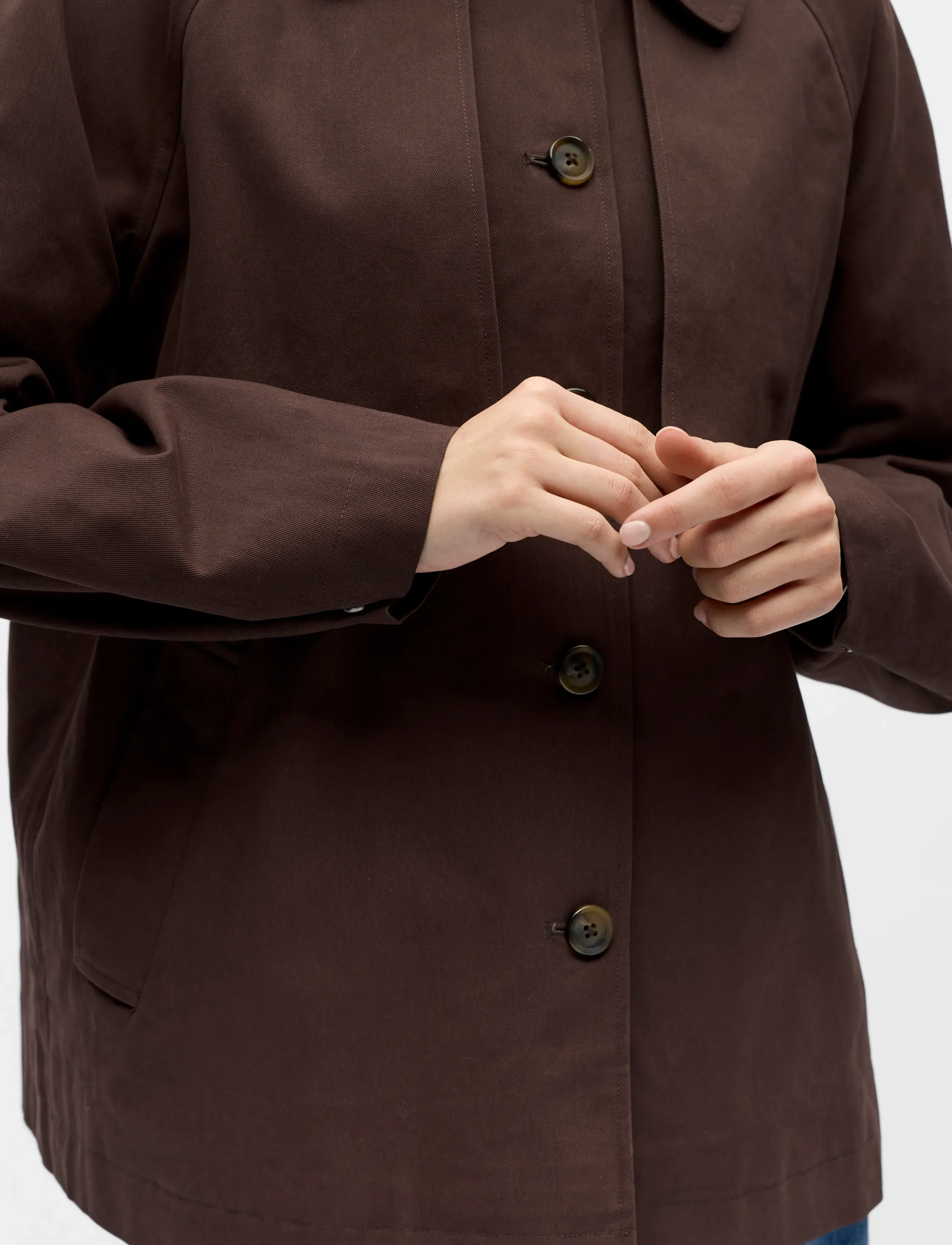 Object - OBJPAULA RE L/S TRENCH JACKET NOOS - spring jackets - seal brown - 3