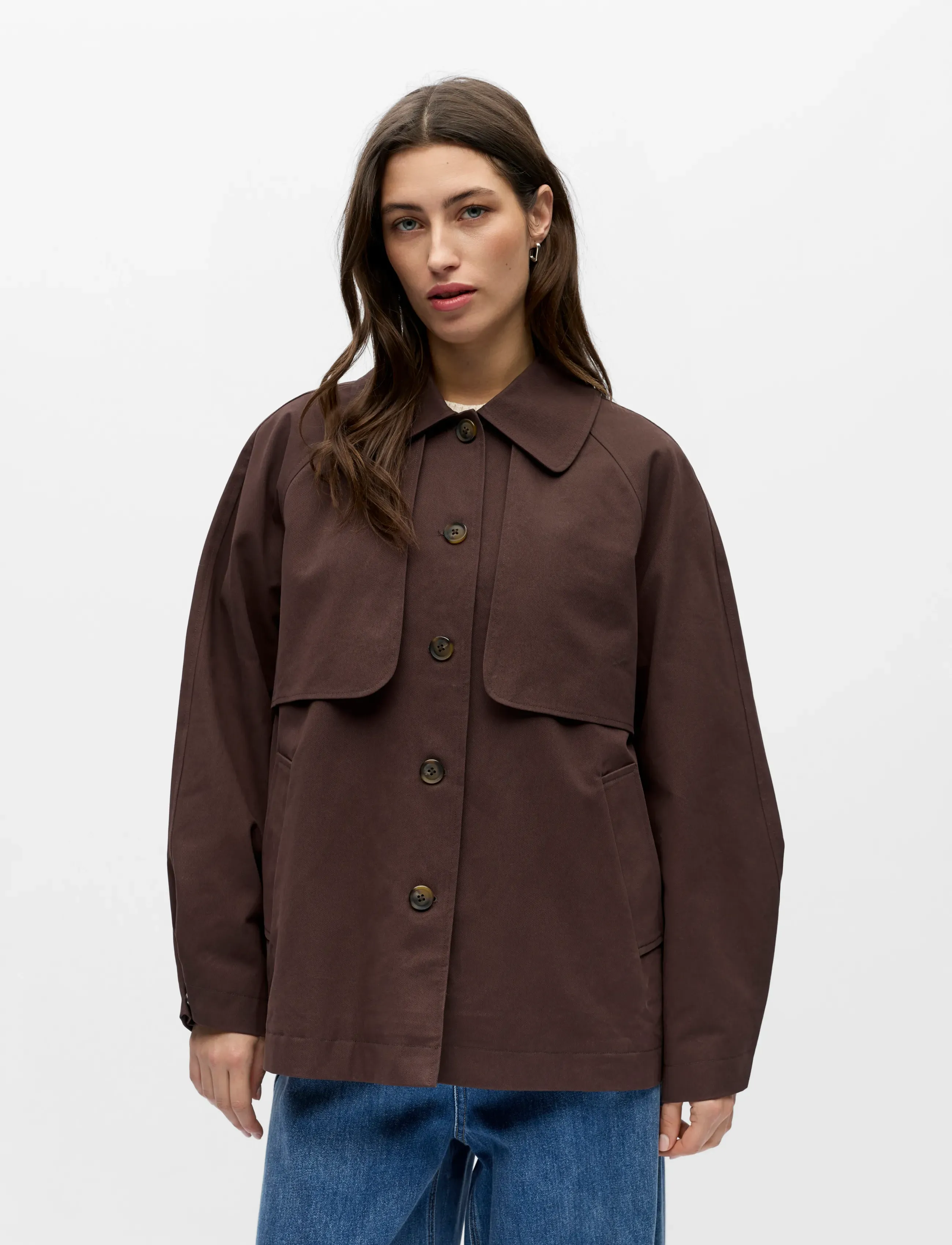 Object - OBJPAULA RE L/S TRENCH JACKET NOOS - spring jackets - seal brown - 4