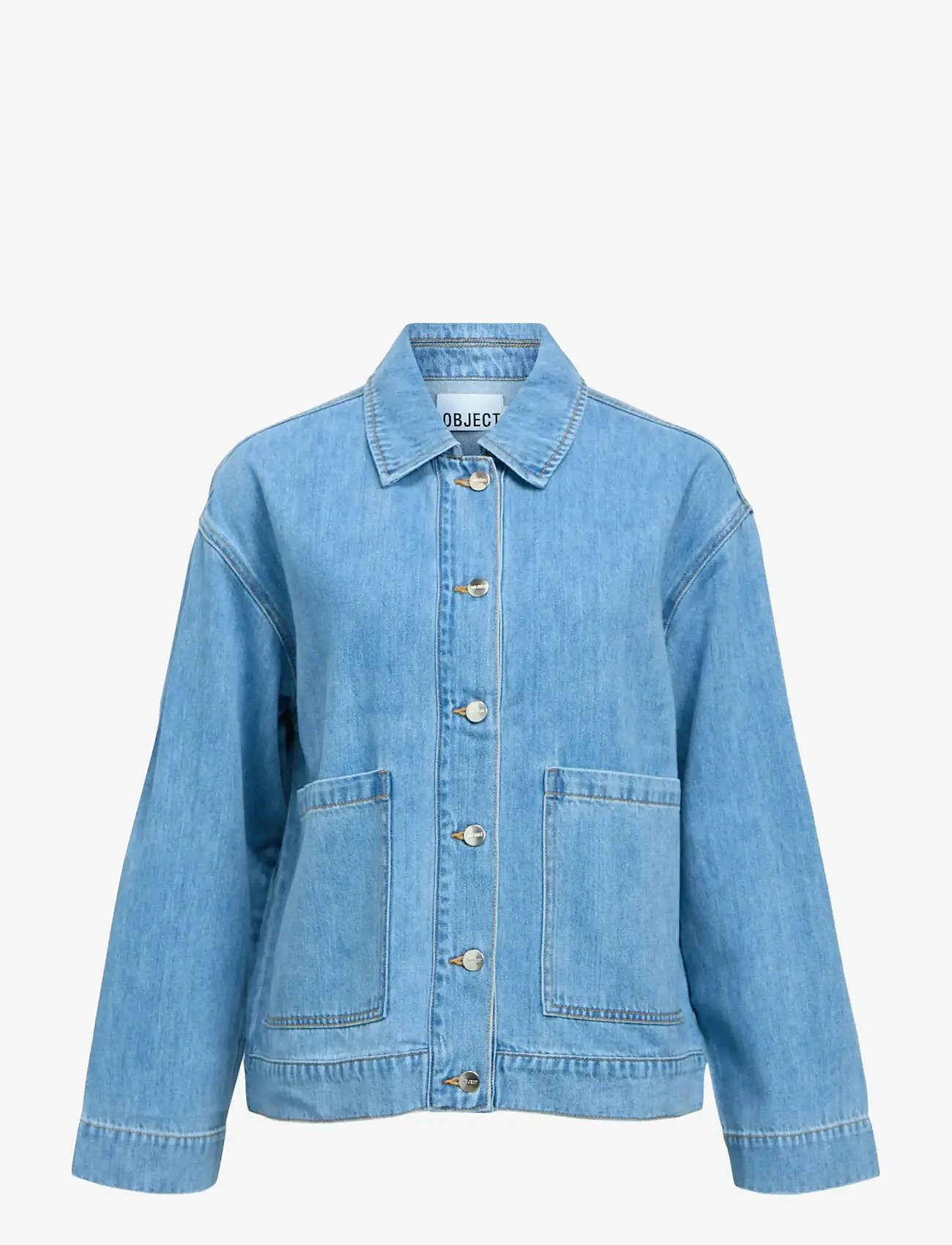Object - OBJROSIE RE L/S OVERSHIRT NOOS - spring jackets - light blue denim - 1
