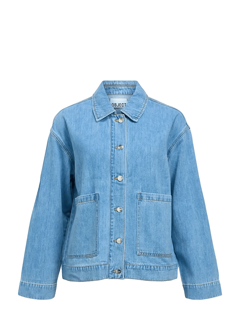 Object - OBJROSIE RE L/S OVERSHIRT NOOS - forårsjakker - light blue denim - 1
