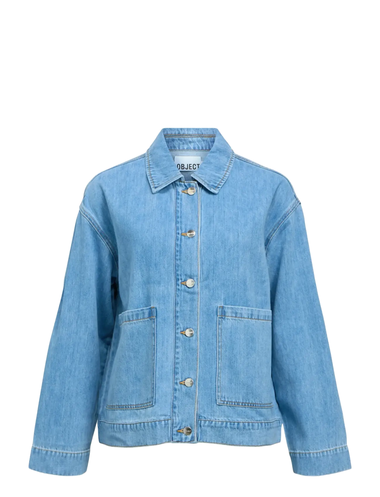 Object - OBJROSIE RE L/S OVERSHIRT NOOS - forårsjakker - light blue denim - 1