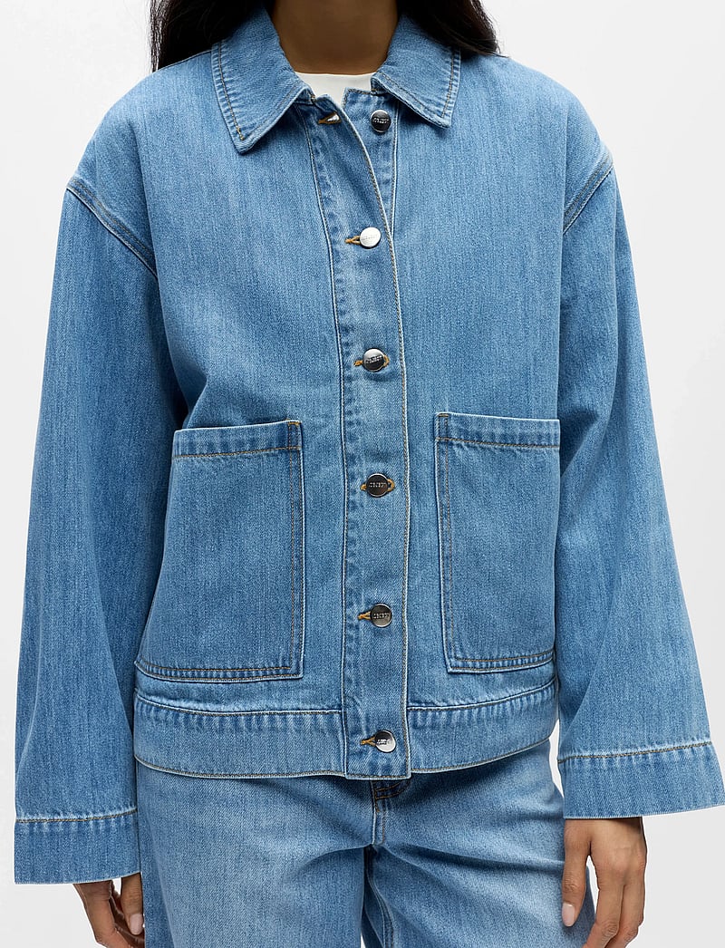 Object - OBJROSIE RE L/S OVERSHIRT NOOS - forårsjakker - light blue denim - 3
